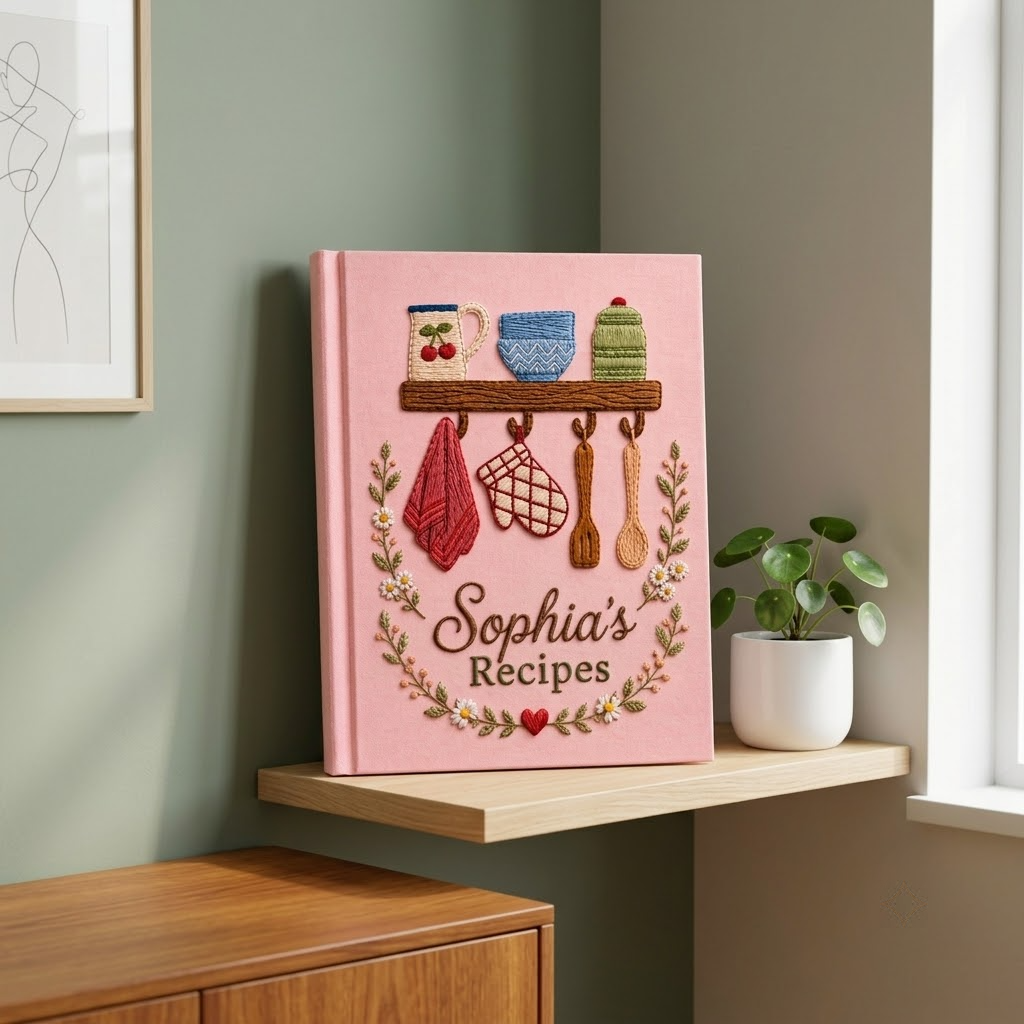 Embroidered Journal Embroidered Notebook Vertical Note