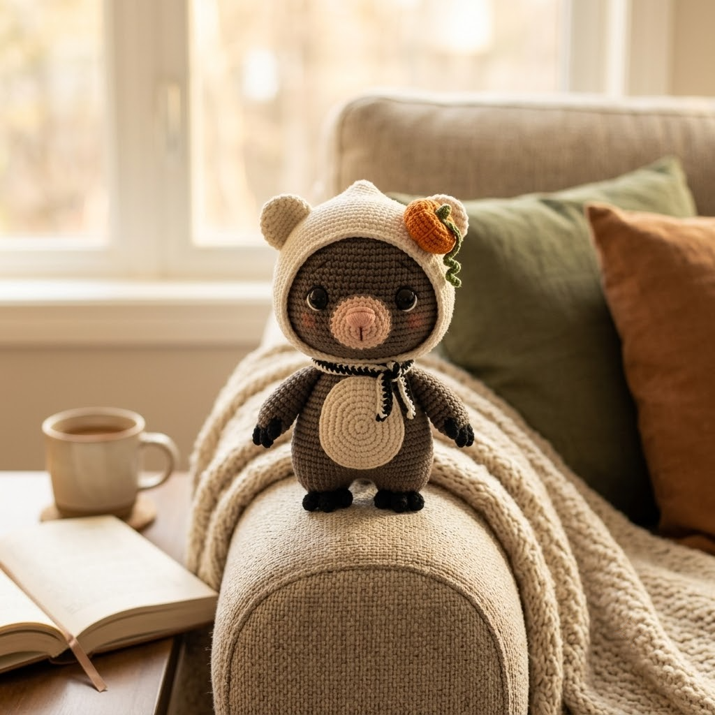 Cute Ghost Mole Crochet Doll, Spooky Halloween Amigurumi Plush Gift For Kids