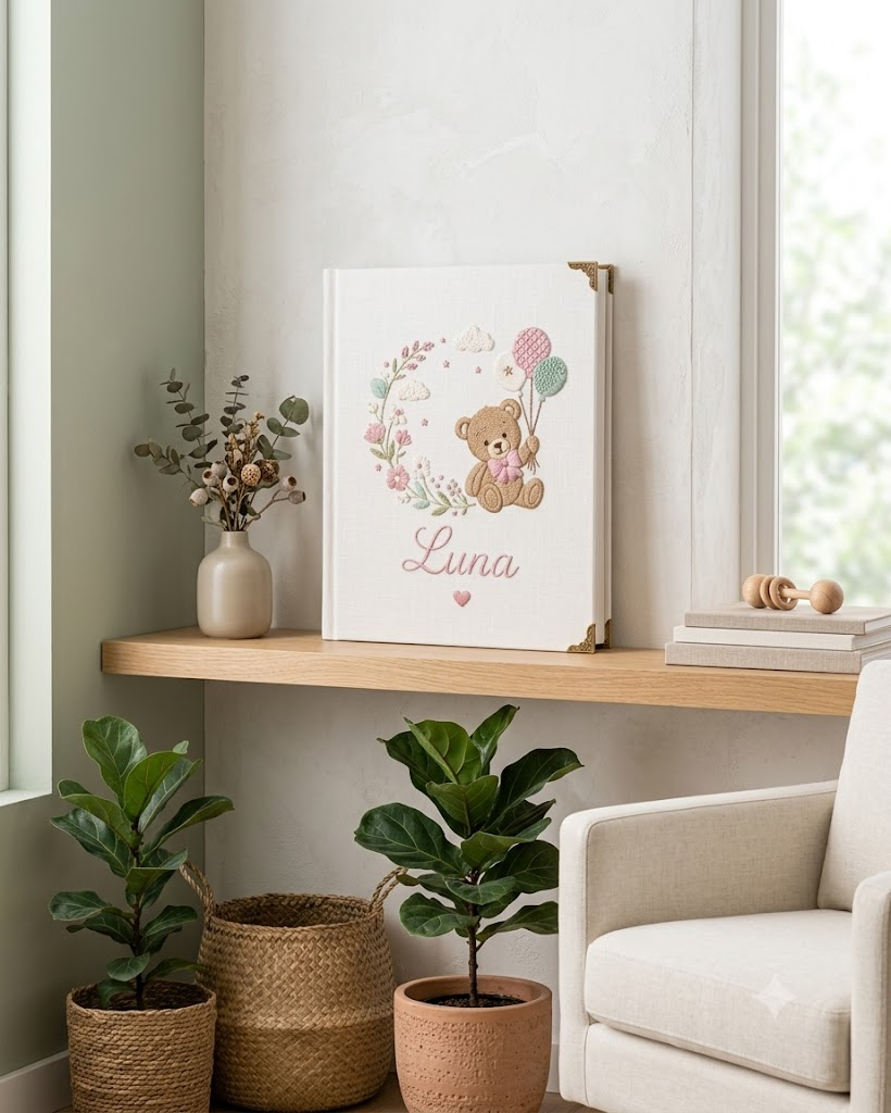 Custom Photo Album For Baby Shower, Personalized Scrapbook Gift For Couple