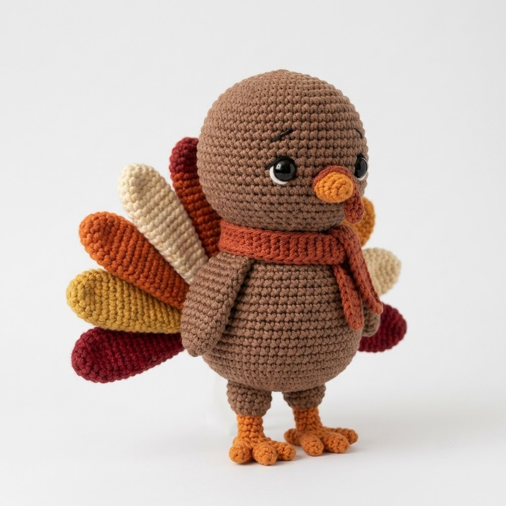 Adorable Turkey Crochet Doll, Fall Plush Gift, Harvest Decor For Thanksgiving