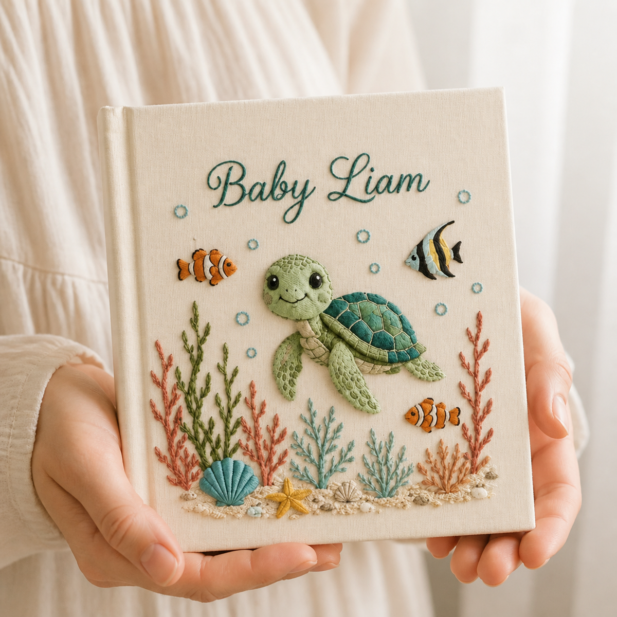 Personalized Baby Photo Album, Custom Name Newborn Memory Book