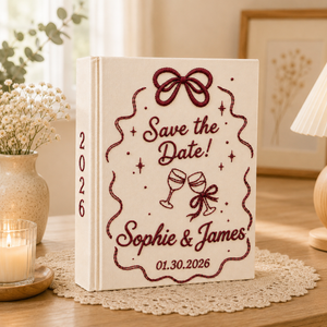 Custom Hand Embroidered Floral Wedding Photo Album, Linen Floral Initials Wedding Guest Book, Floral Rustic Wedding Book, Bridal Shower Gift