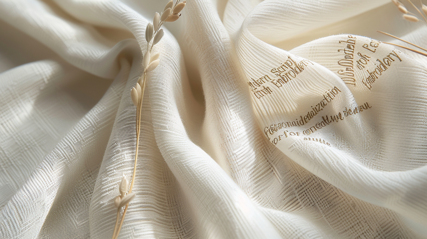 Modern Script Embroidery for Creative Personalization