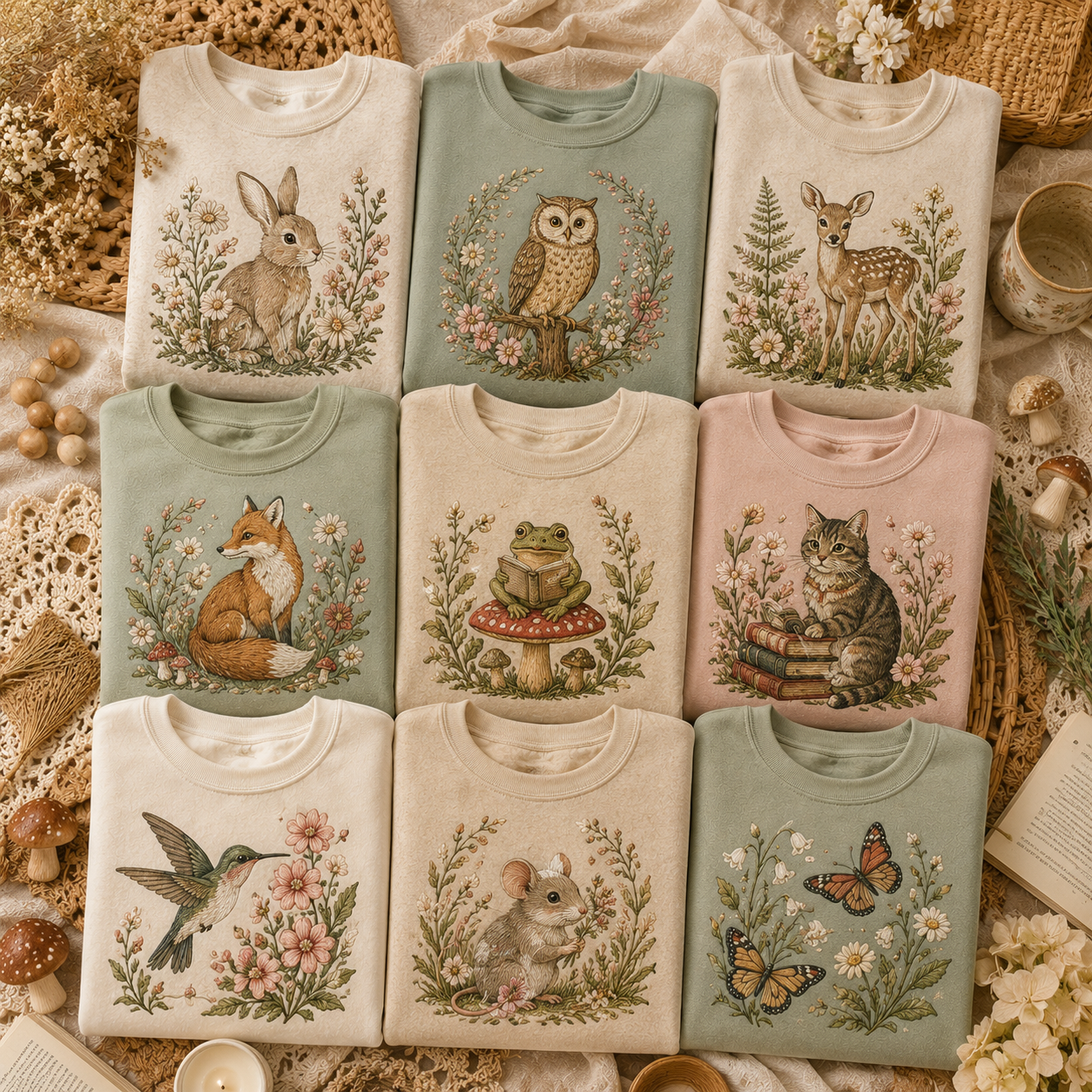 Cottagecore Animal Embroidery