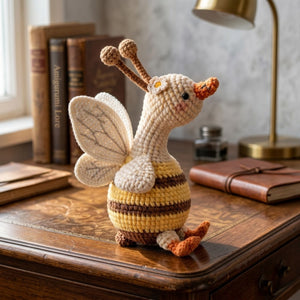 Crochet Goose Bee Plush, Handmade Amigurumi Duck Toy with Wings, Cute Kawaii Animal Gift for Kids, Collectors, Nursery Room Decor, 4-12in