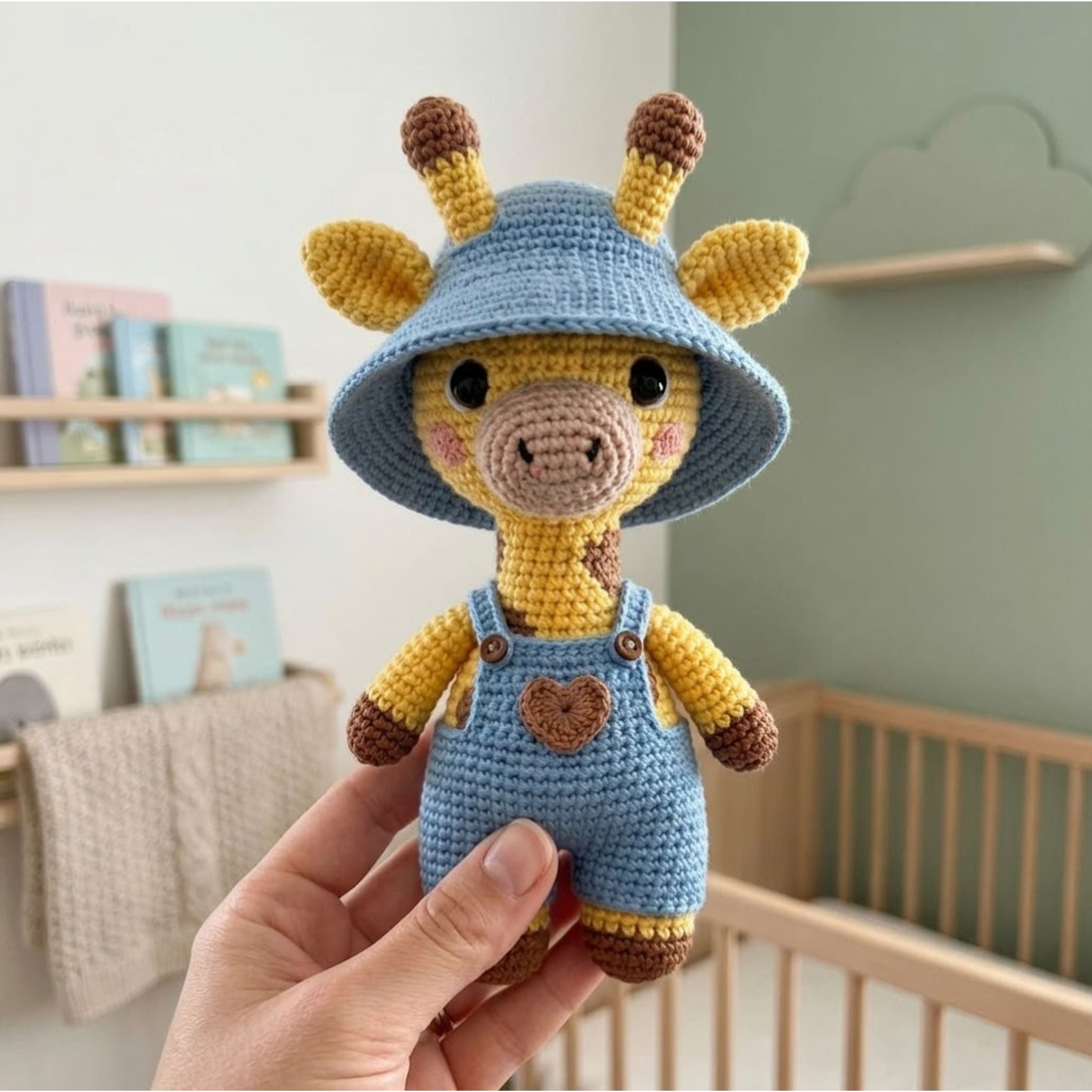 Crochet Giraffe Plush, Handmade Amigurumi Safari Animal Stuffed Toy, Cute Nursery Decor Gift, Kawaii Baby Room Toy, Sizes 4-12 Inch Soft Toy