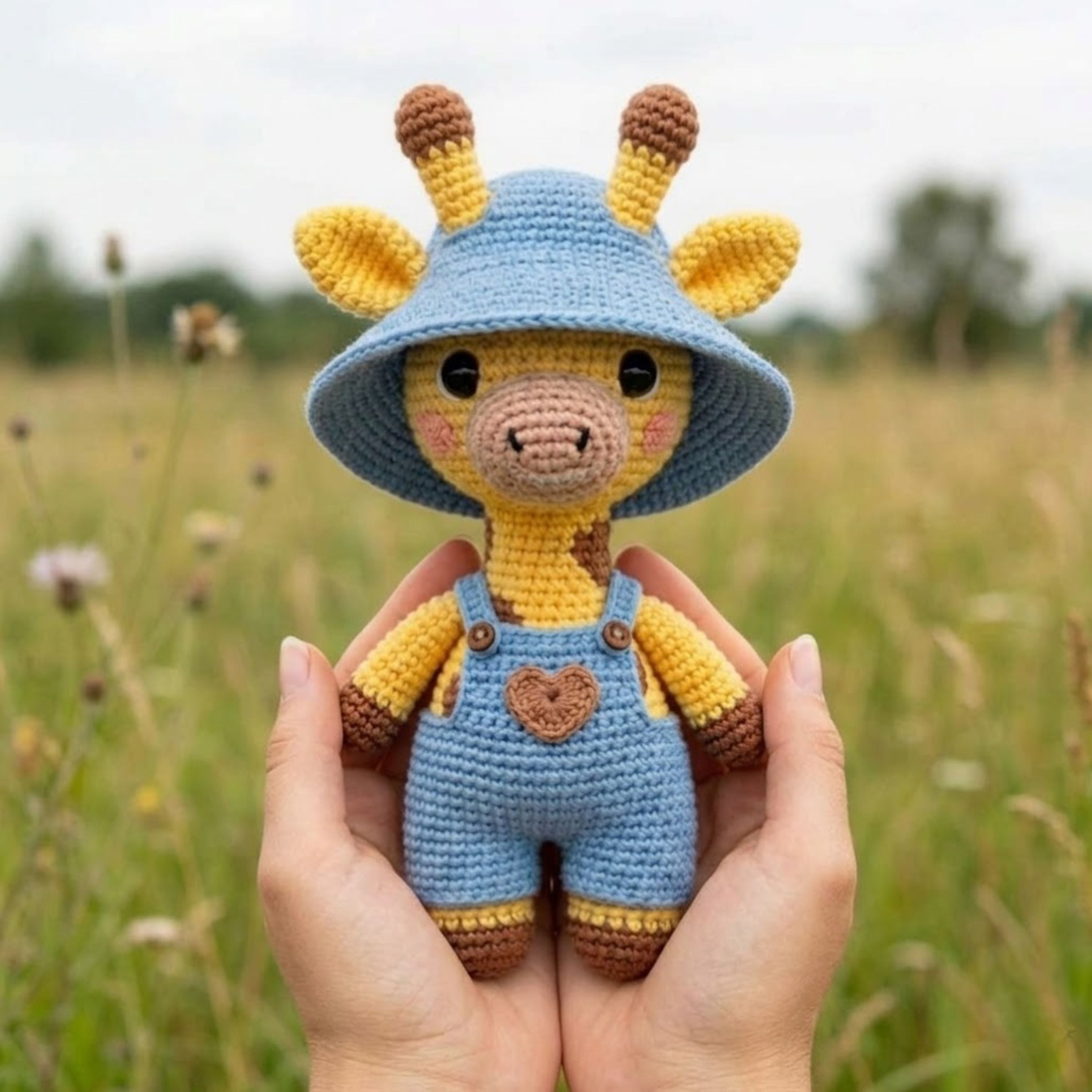 Crochet Giraffe Plush, Handmade Amigurumi Safari Animal Stuffed Toy, Cute Nursery Decor Gift, Kawaii Baby Room Toy, Sizes 4-12 Inch Soft Toy