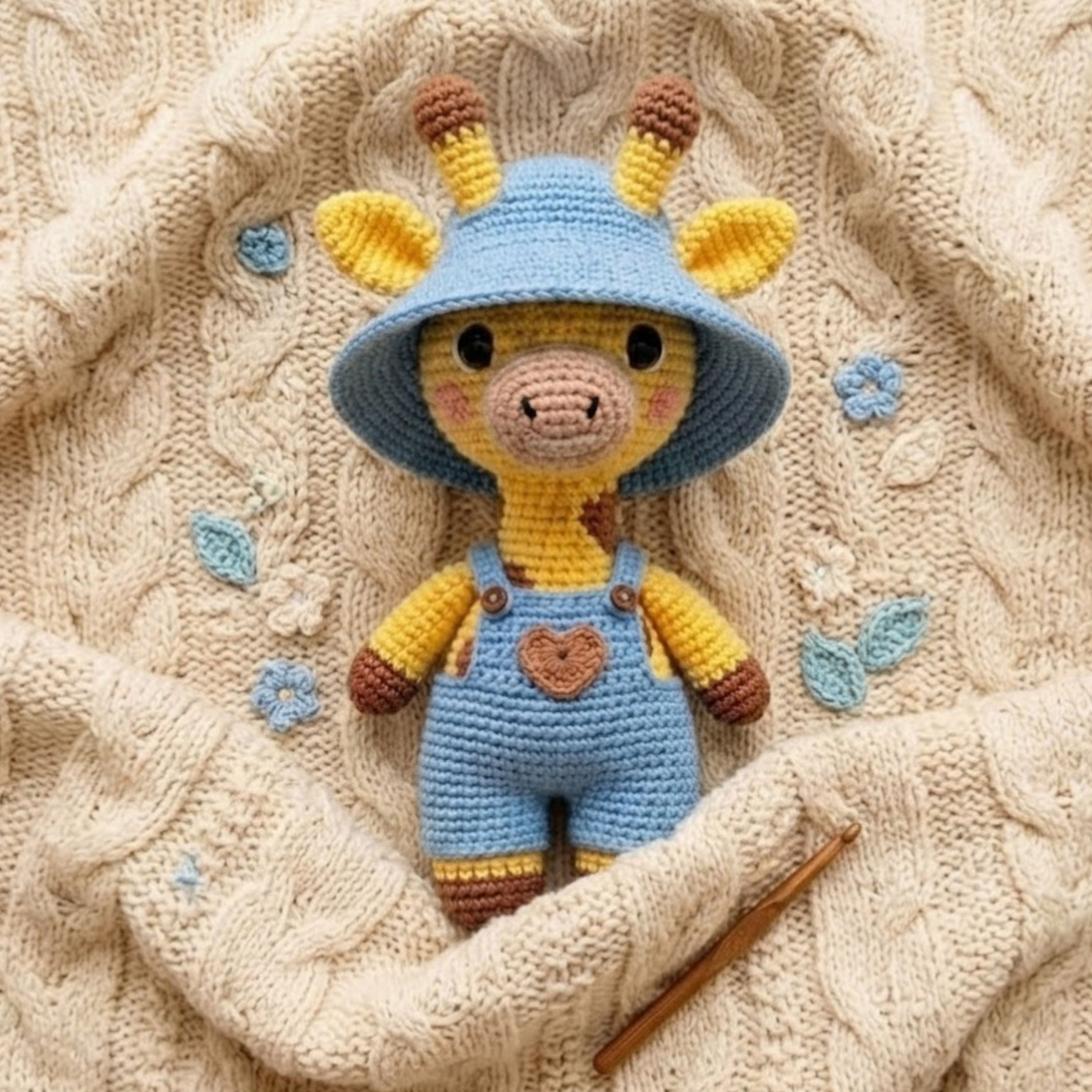 Crochet Giraffe Plush, Handmade Amigurumi Safari Animal Stuffed Toy, Cute Nursery Decor Gift, Kawaii Baby Room Toy, Sizes 4-12 Inch Soft Toy