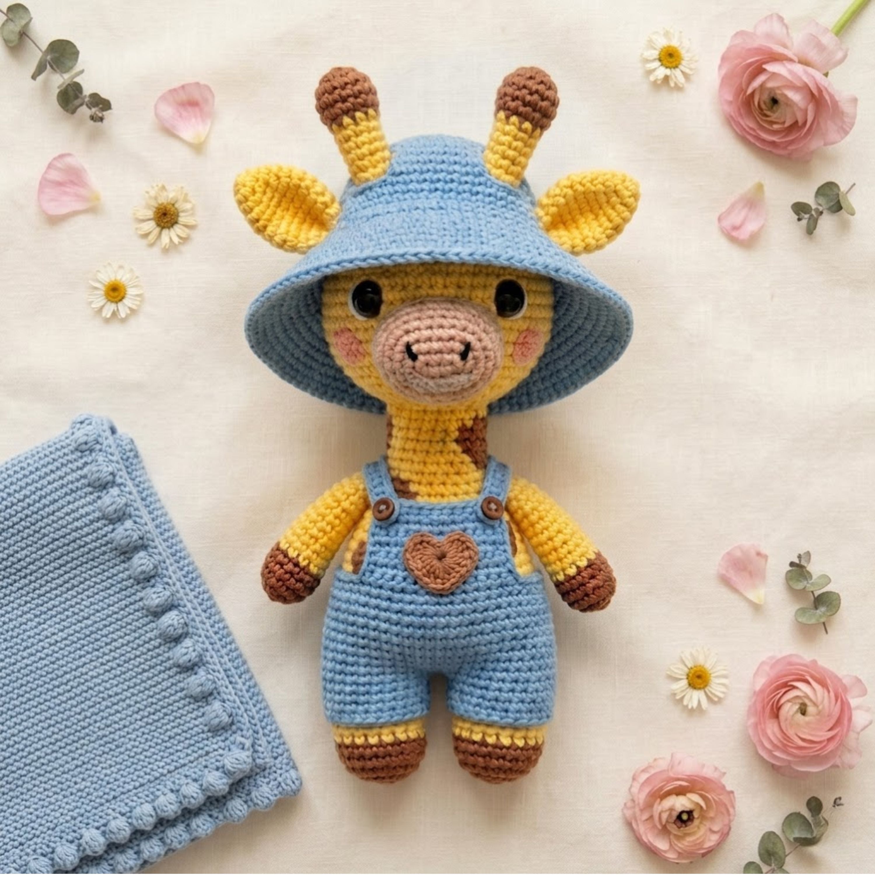 Crochet Giraffe Plush, Handmade Amigurumi Safari Animal Stuffed Toy, Cute Nursery Decor Gift, Kawaii Baby Room Toy, Sizes 4-12 Inch Soft Toy
