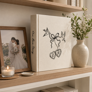 Hand Embroidered Photo Album With Sleeves, Embroidered Memory Book, Anniversary Gift, Unique Photo Album, Wedding Embroidered Photo Album