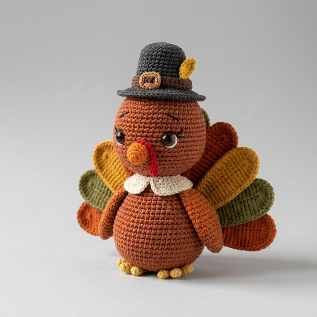 Charming Crochet Turkey Doll, Adorable Thanksgiving Decor, Fall Amigurumi Gift