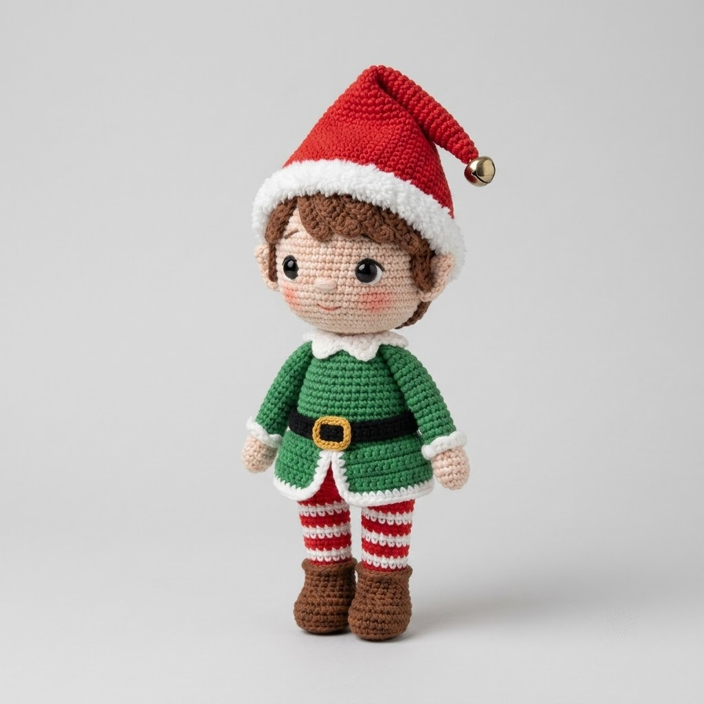 Charming Crochet Elf Doll, Christmas Messenger From North Pole