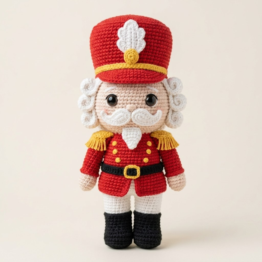 Crochet Nutcracker Soldier Doll Christmas Amigurumi Handmade Holiday Plush
