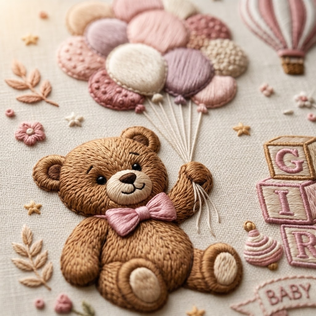Personalized Baby Photo Album, Embroidered Photo Album With Sleeves For Memories