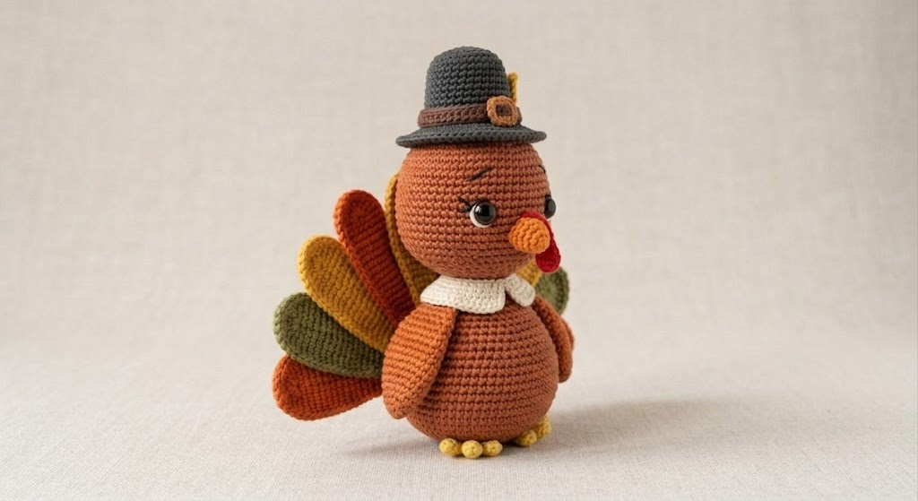 Charming Crochet Turkey Doll, Adorable Thanksgiving Decor, Fall Amigurumi Gift