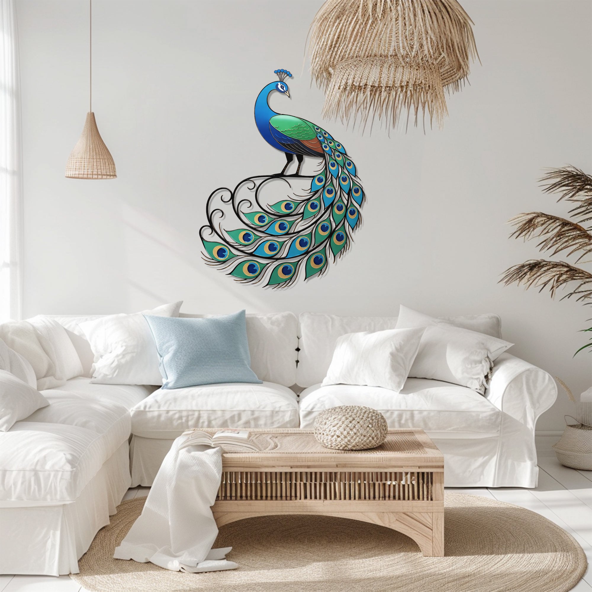 Peacock Wall Decor – Elegant Nature-Inspired Metal Art Decor for Home &amp; Garden