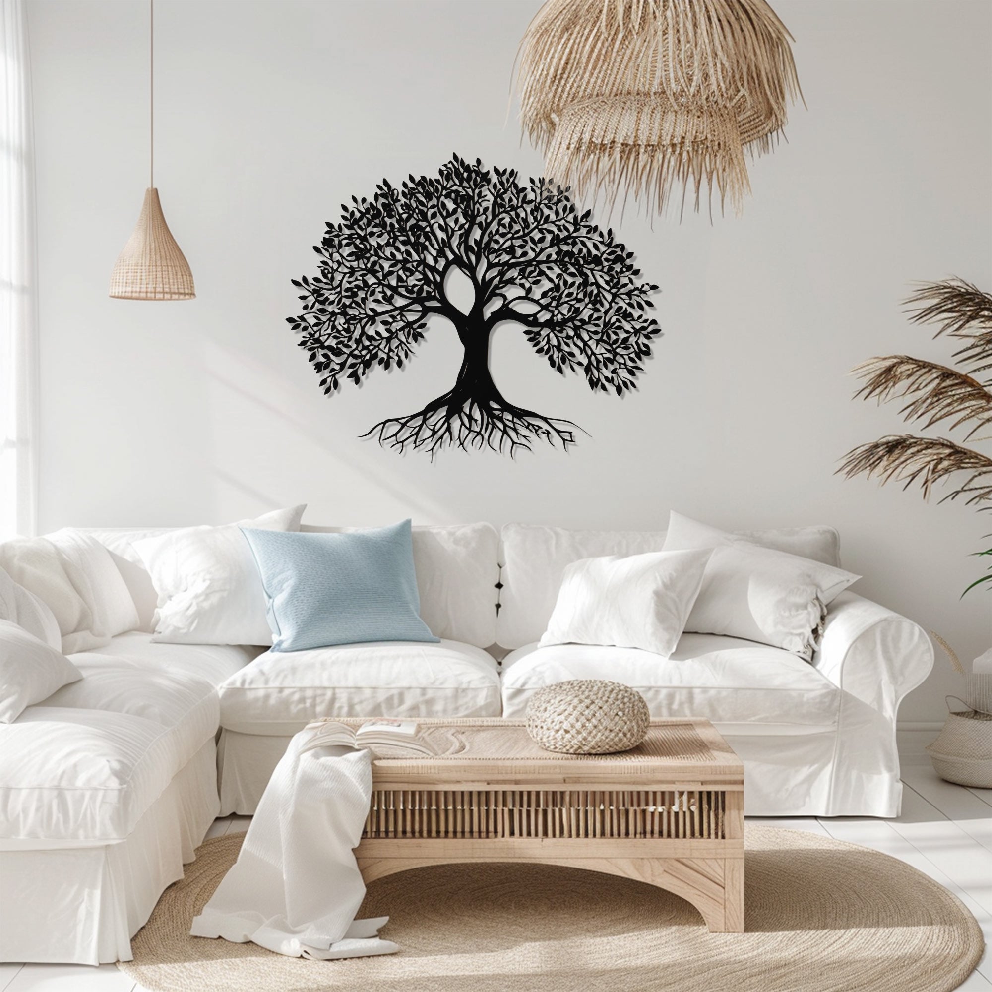 Tree of Life – Black Silhouette Metal Wall Art Decor for Home &amp; Garden