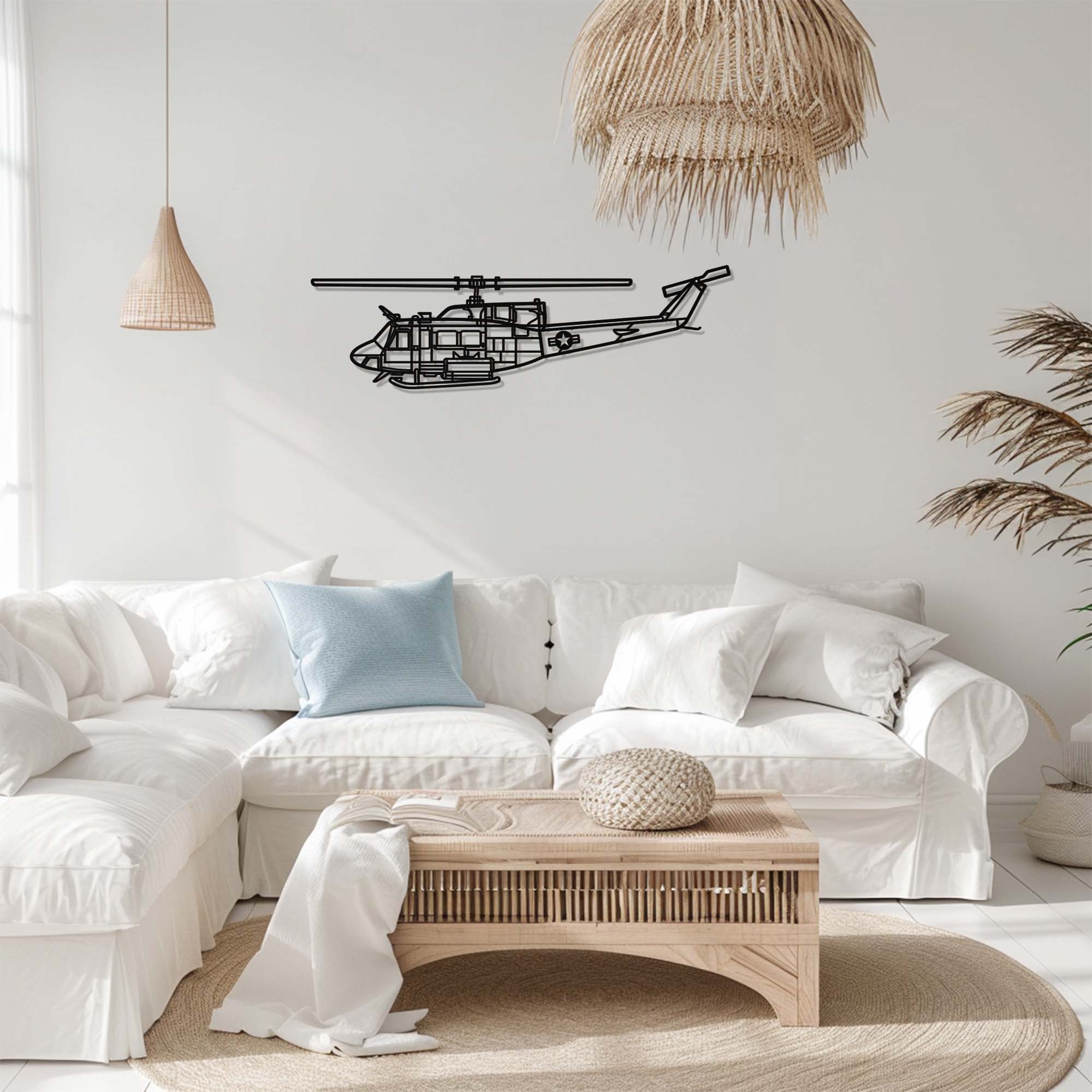 Helicopter Wall Art – Military Aviation UV Printed Aluminum Decor for Indoor Outdoor Wall Display