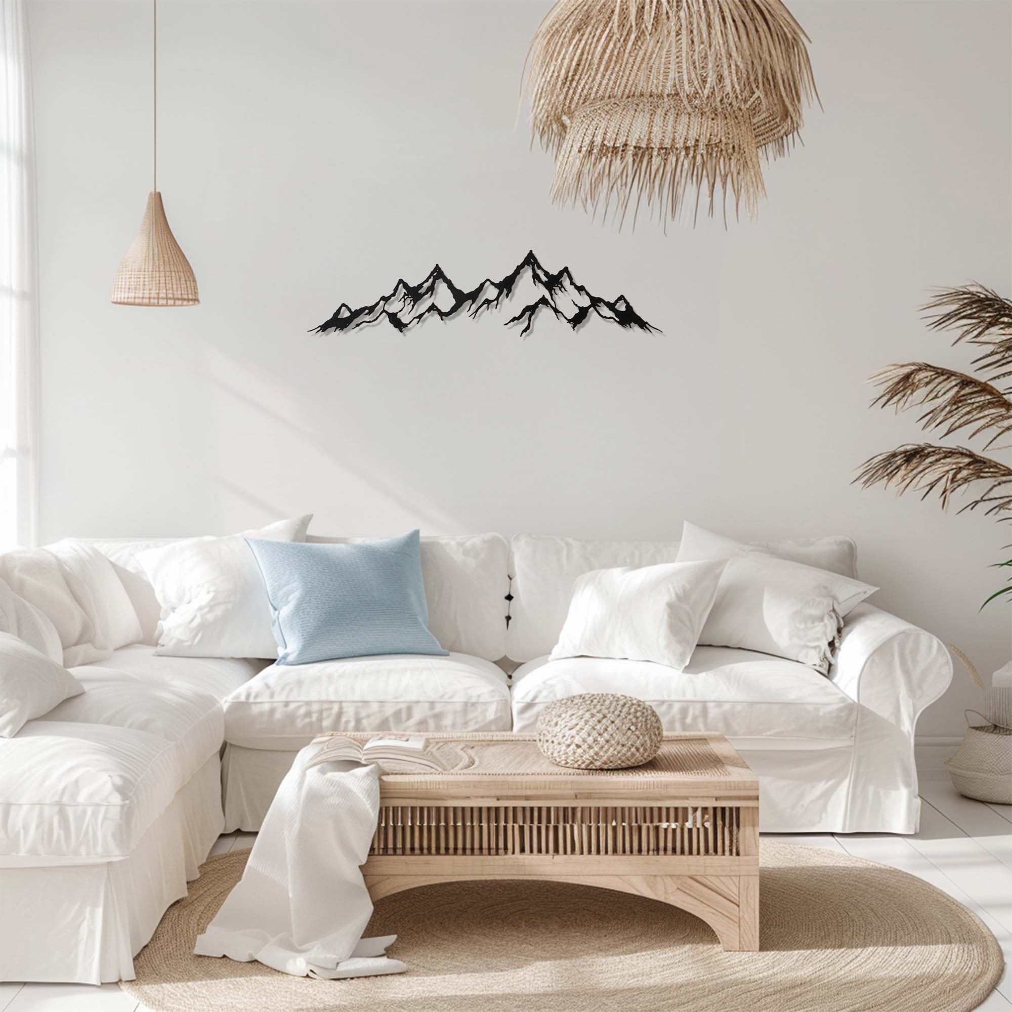 Mountain Wall Art – Minimalist Landscape UV Printed Aluminum Decor for Indoor Outdoor Wall Display
