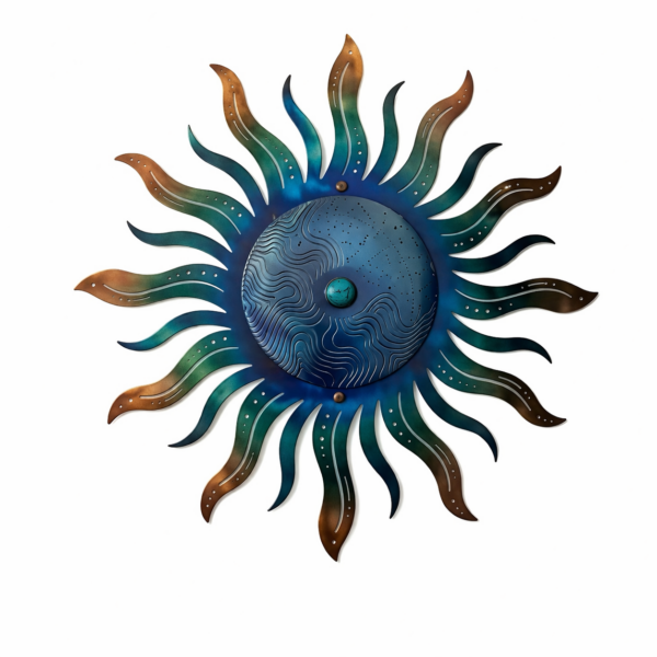 Sun Metal Wall Art – Boho Coastal Wall Decor for Home Space
