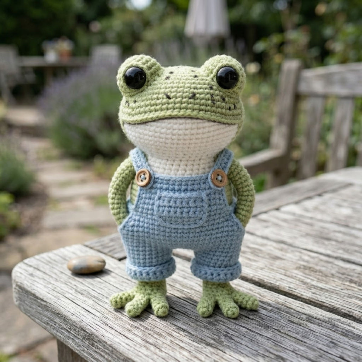 Crochet Frog Amigurumi Plush, Handmade Overall Frog Stuffed Toy, Cute Nursery Decor, Custom 4-12 Inch Soft Gift For Kids Room Decor Toy Doll