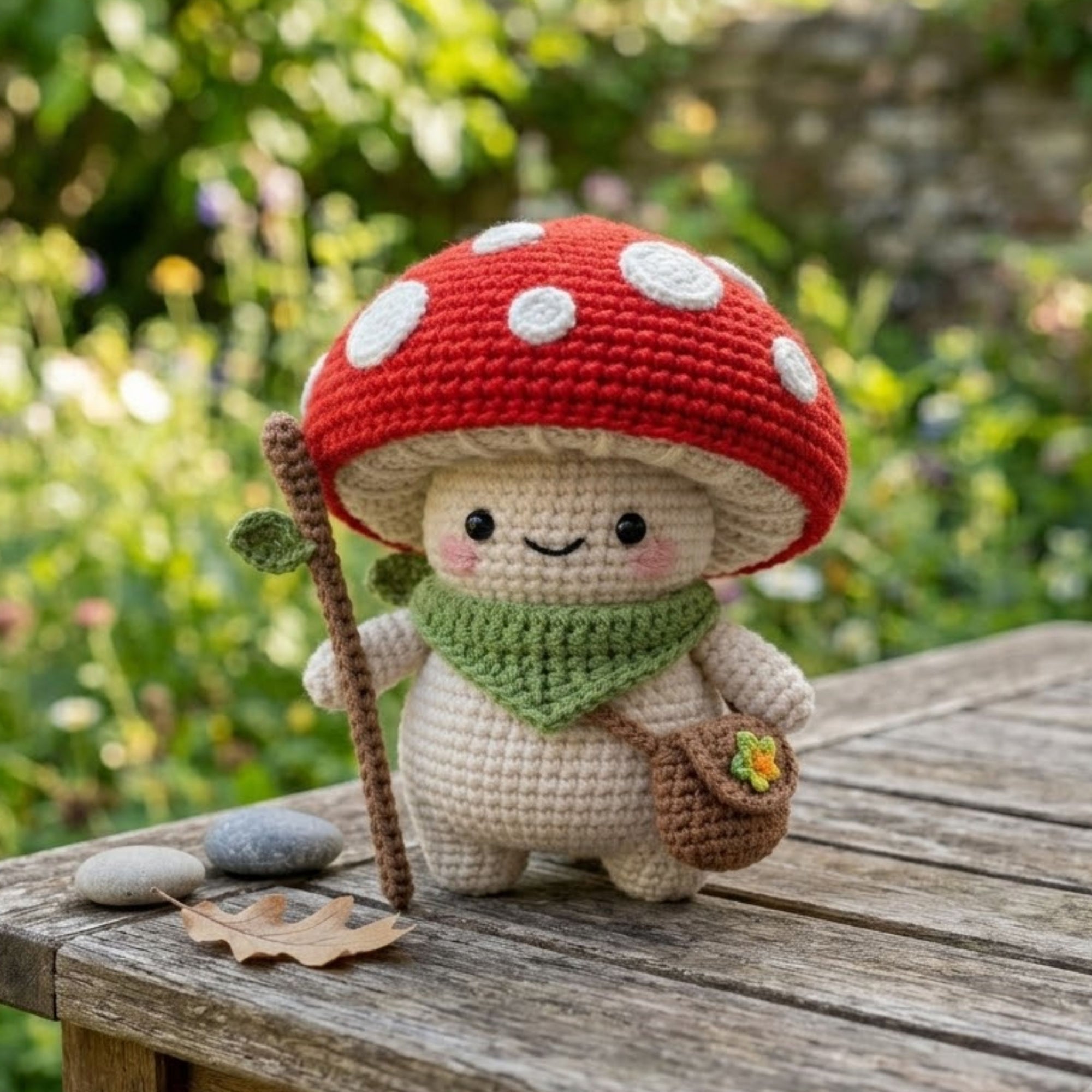 Handmade Crochet Mushroom Plush, Cute Amigurumi Toadstool Doll, Forest Fairy Yarn Toy, Woodland Gift for Kids Room Decor