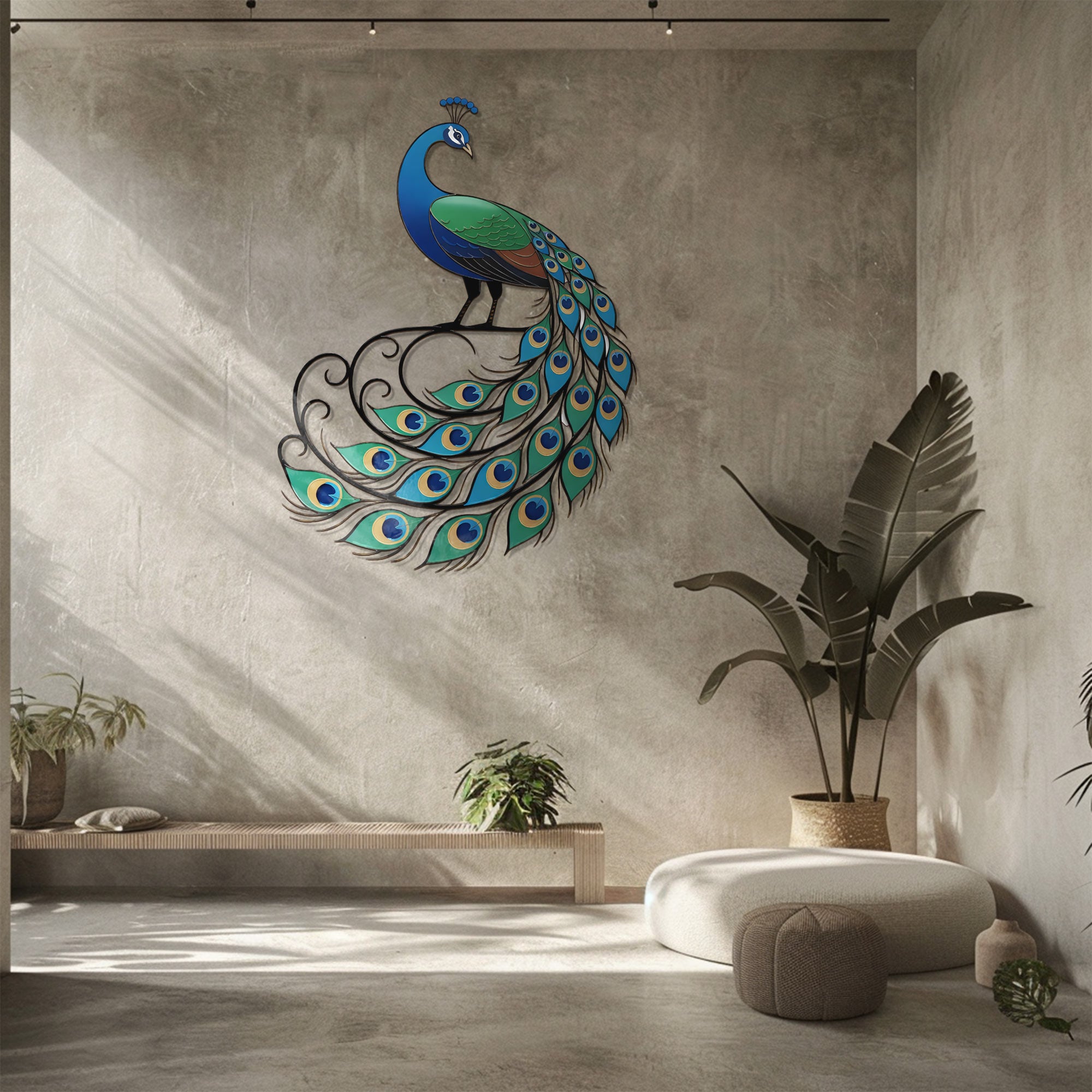 Peacock Wall Decor – Elegant Nature-Inspired Metal Art Decor for Home &amp; Garden