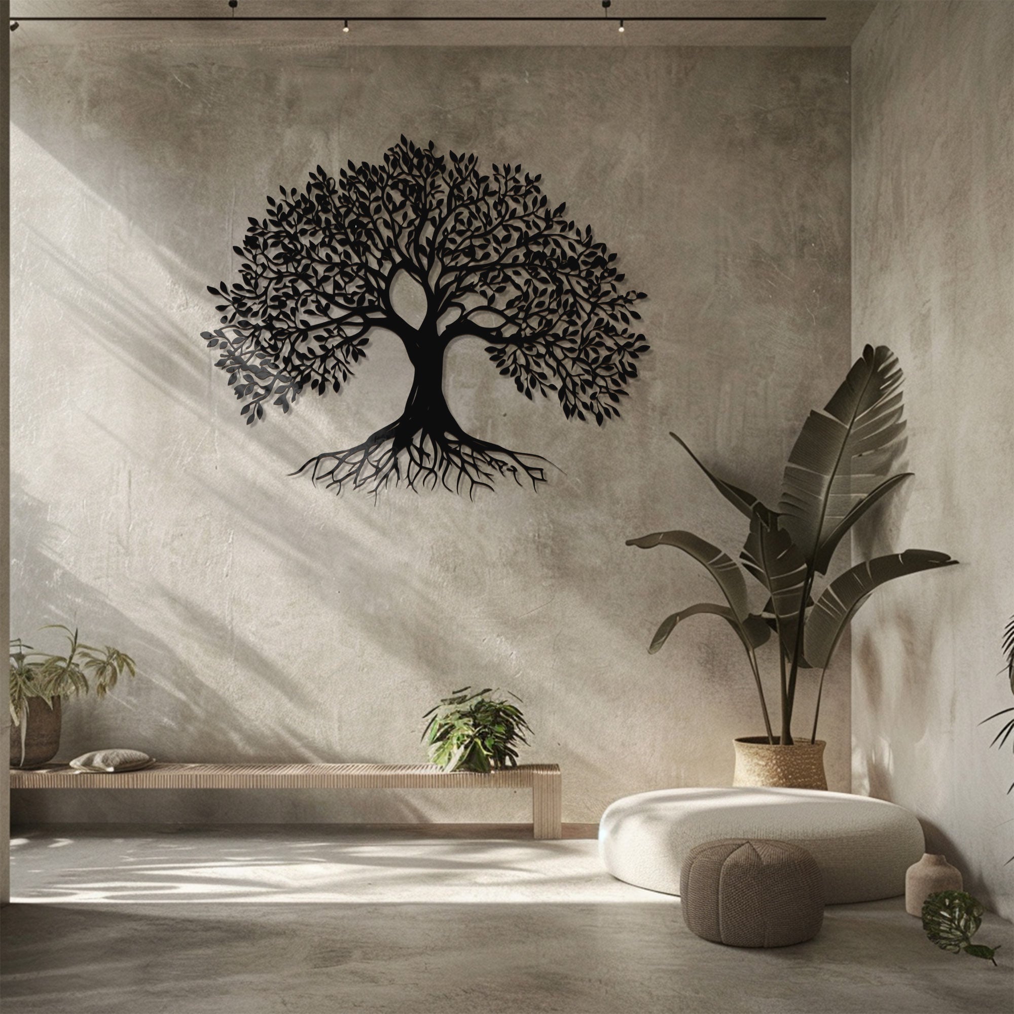 Tree of Life – Black Silhouette Metal Wall Art Decor for Home &amp; Garden