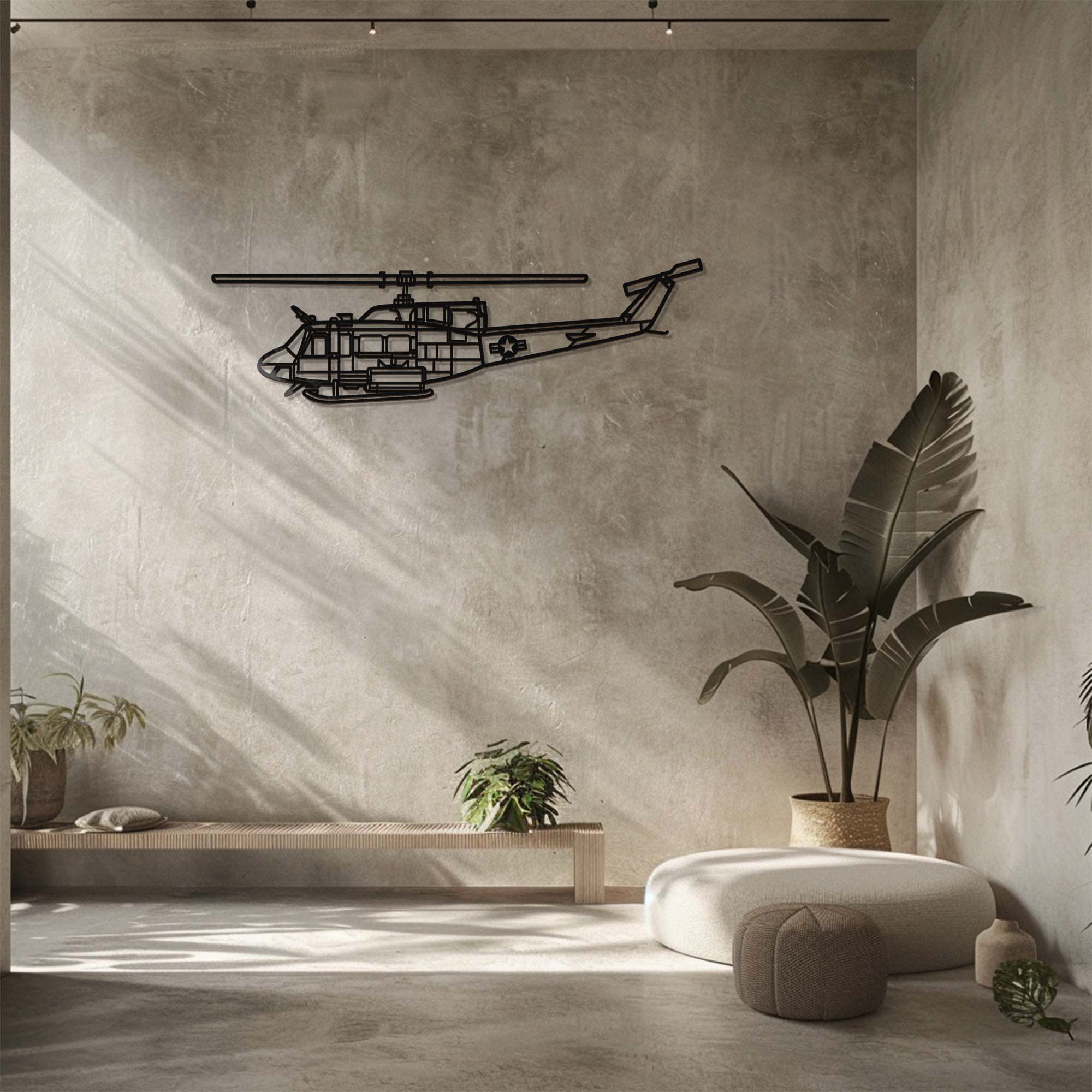 Helicopter Wall Art – Military Aviation UV Printed Aluminum Decor for Indoor Outdoor Wall Display
