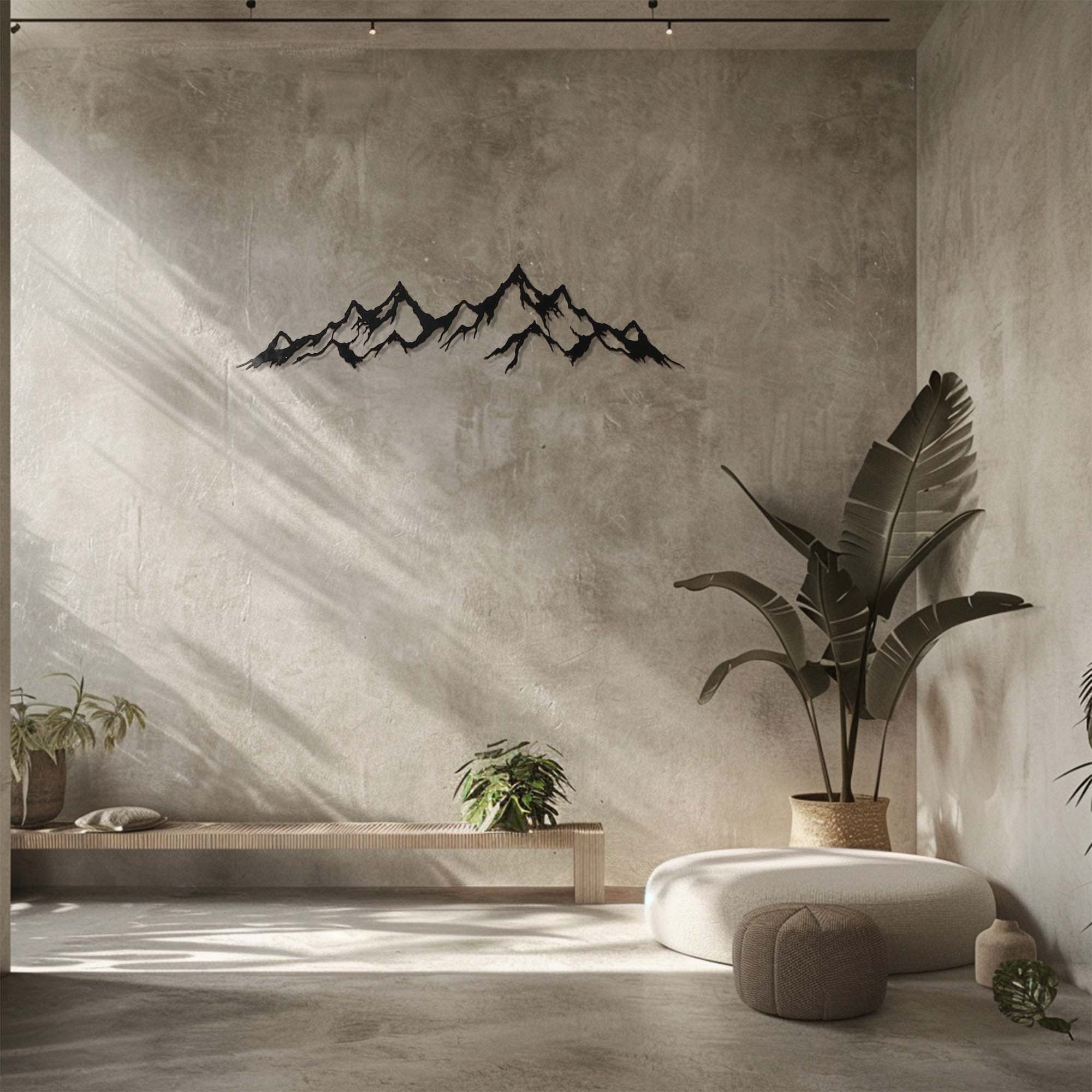 Mountain Wall Art – Minimalist Landscape UV Printed Aluminum Decor for Indoor Outdoor Wall Display