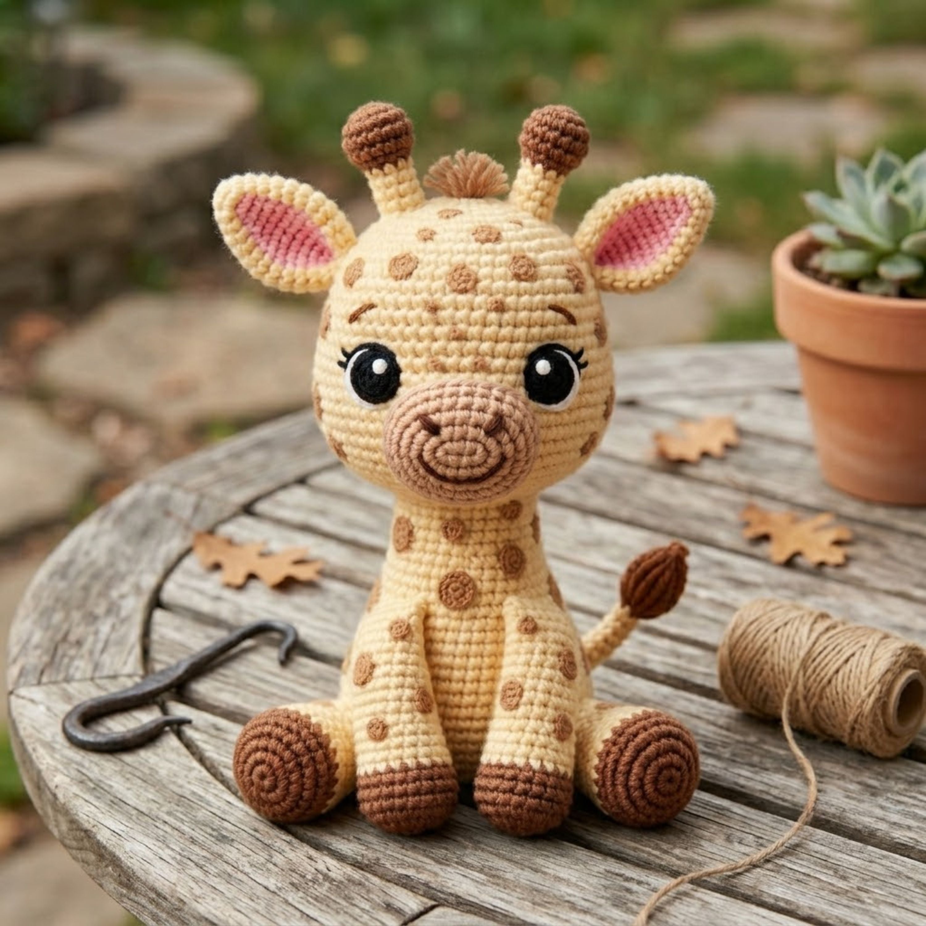 Crochet Giraffe Doll Handmade Amigurumi Safari Animal Plush, Cute Nursery Baby Shower Gift, Sizes 4-12 Inches Soft Toy for Kids Safari Decor