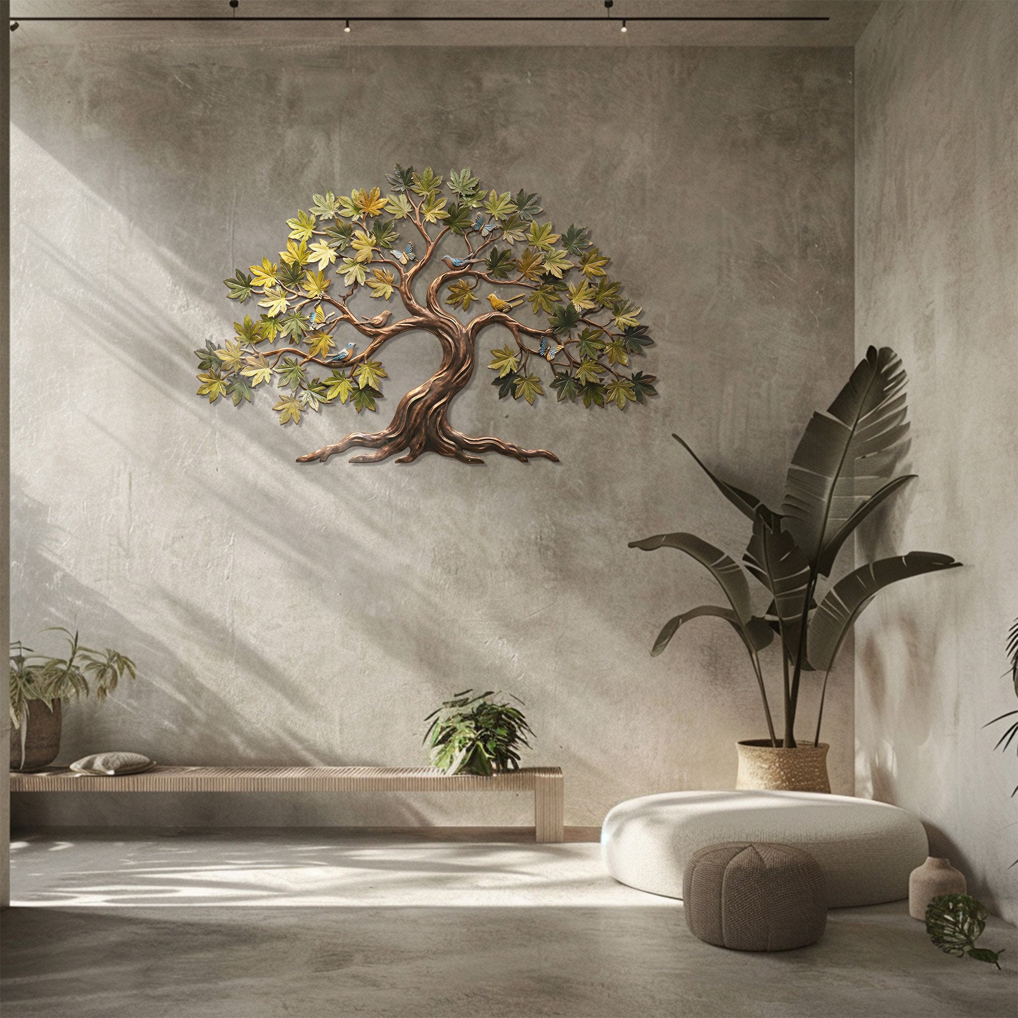 Tree of Life Metal Wall Art – Nature Inspired Aluminum Wall Decor for Living Room