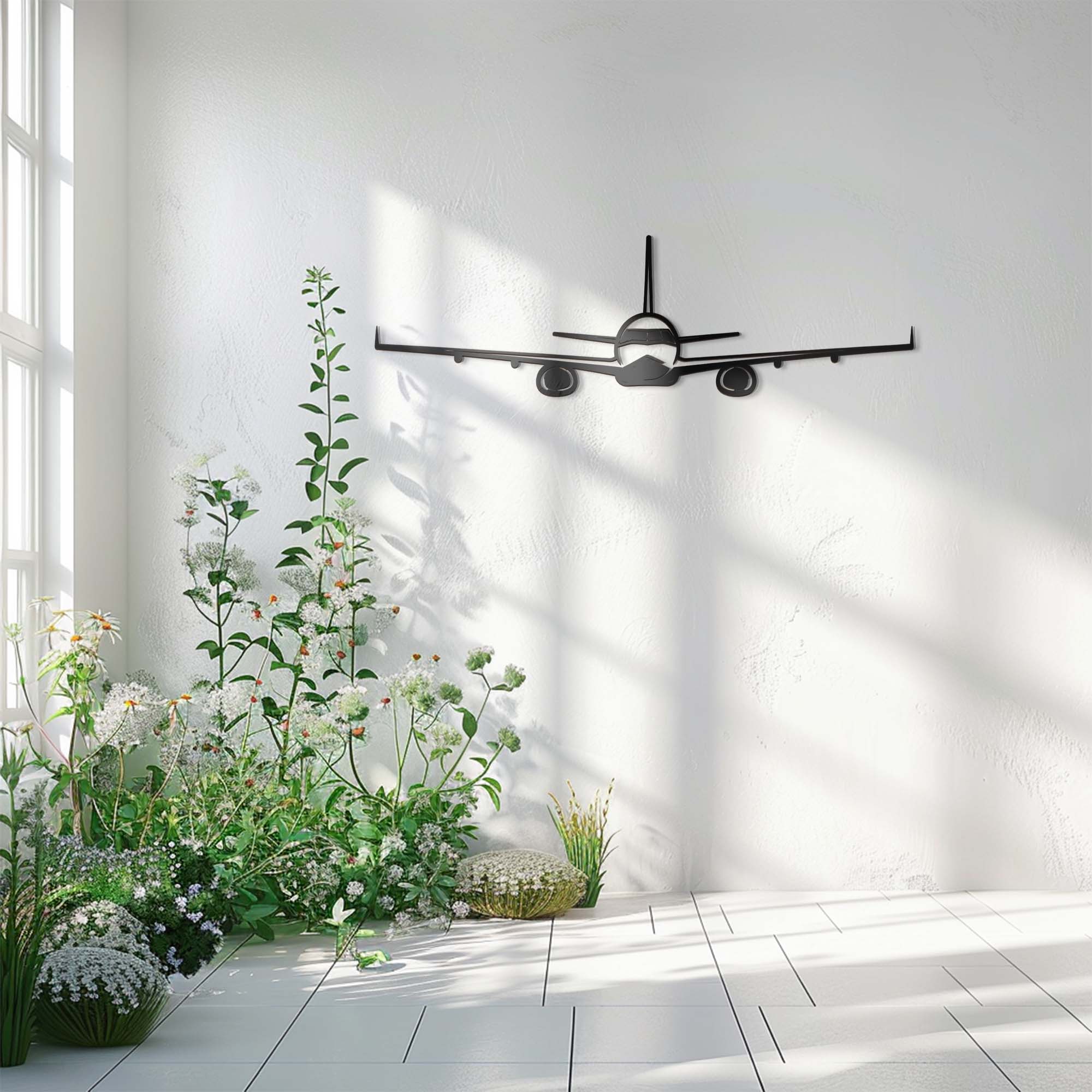 Airplane Wall Art – Minimalist Aviation UV Printed Aluminum Decor for Indoor Outdoor Wall Display