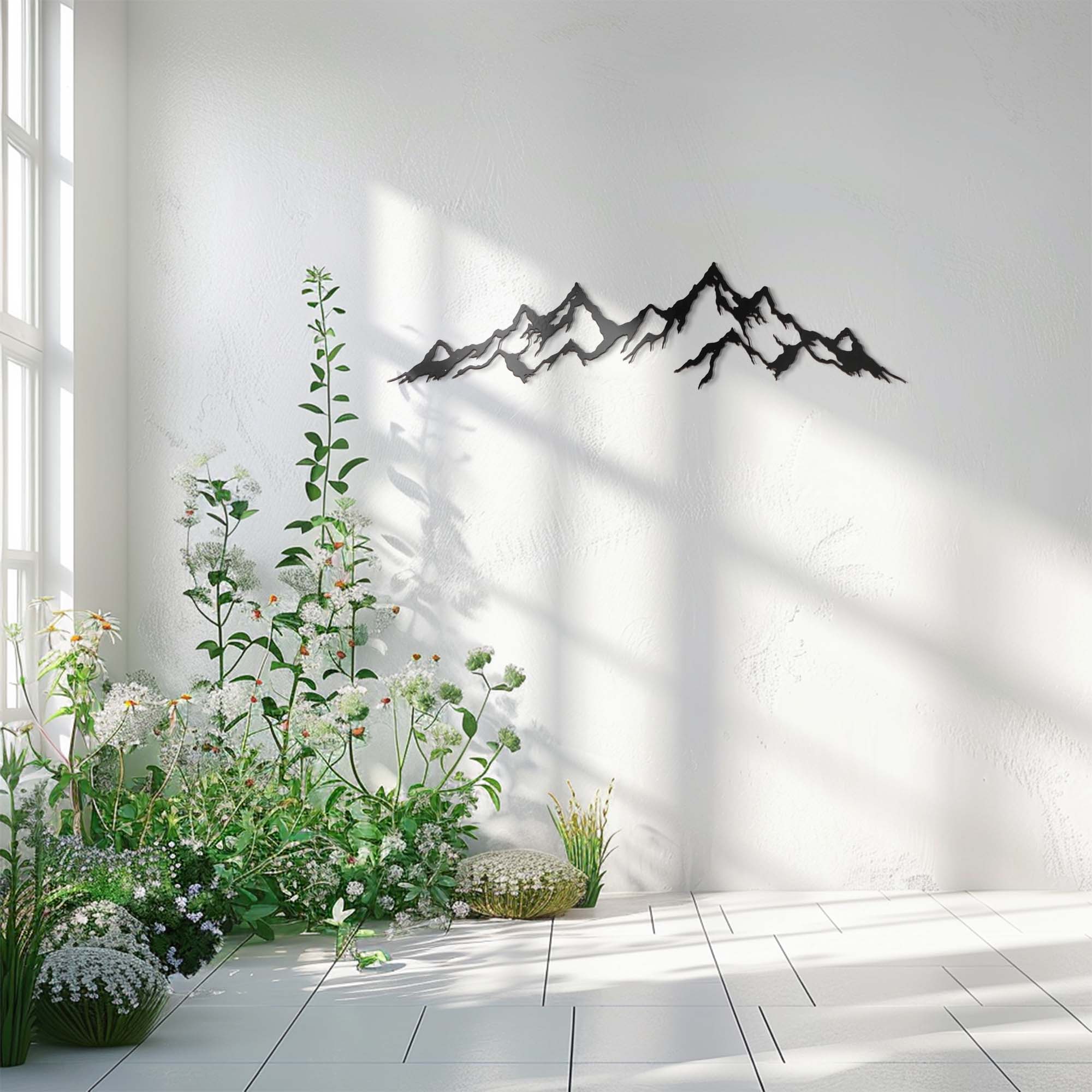 Mountain Wall Art – Minimalist Landscape UV Printed Aluminum Decor for Indoor Outdoor Wall Display
