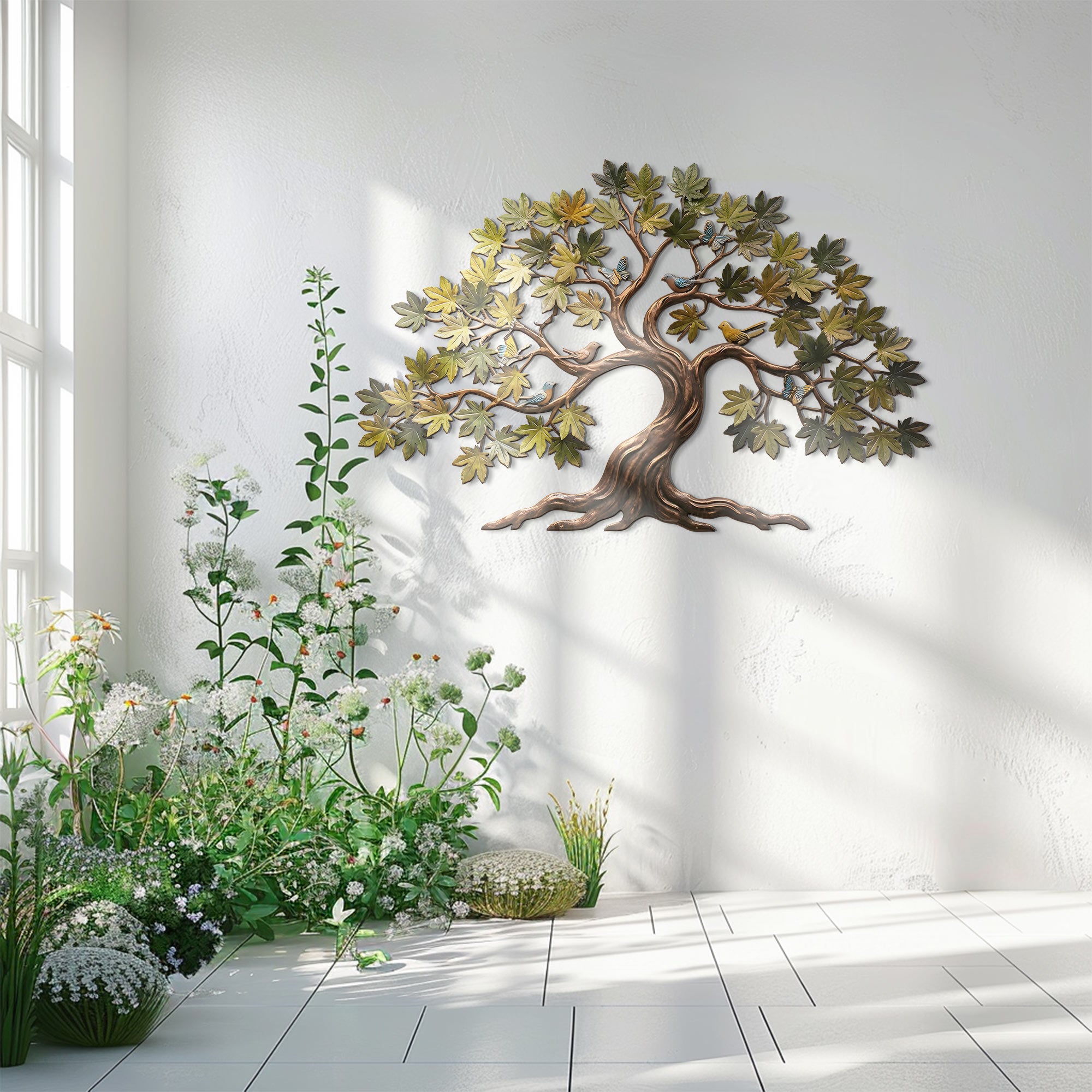 Tree of Life Metal Wall Art – Nature Inspired Aluminum Wall Decor for Living Room