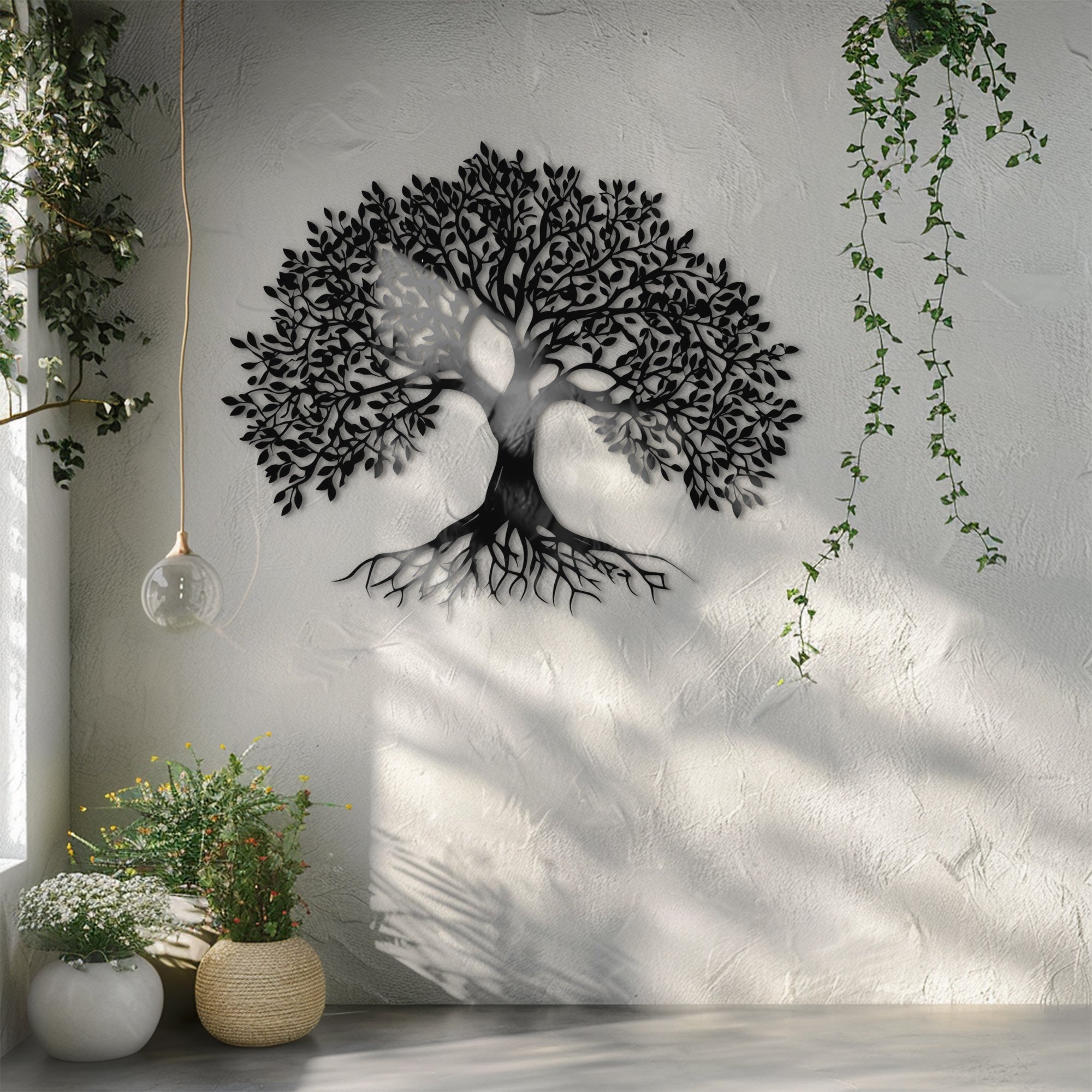 Tree of Life – Black Silhouette Metal Wall Art Decor for Home &amp; Garden
