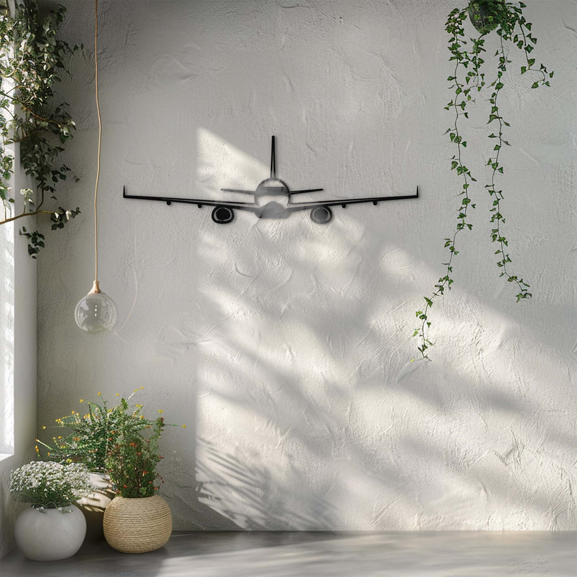 Airplane Wall Art – Minimalist Aviation UV Printed Aluminum Decor for Indoor Outdoor Wall Display