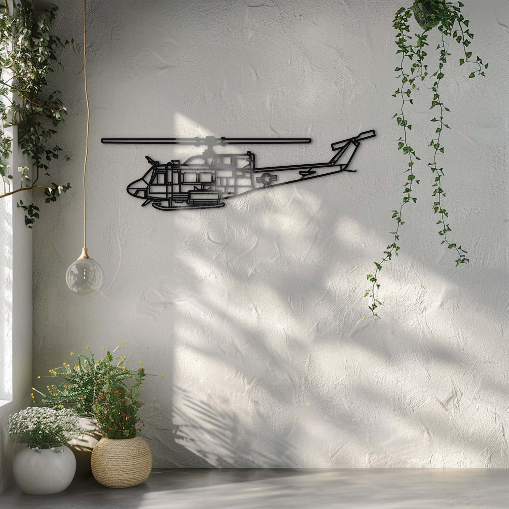 Helicopter Wall Art – Military Aviation UV Printed Aluminum Decor for Indoor Outdoor Wall Display