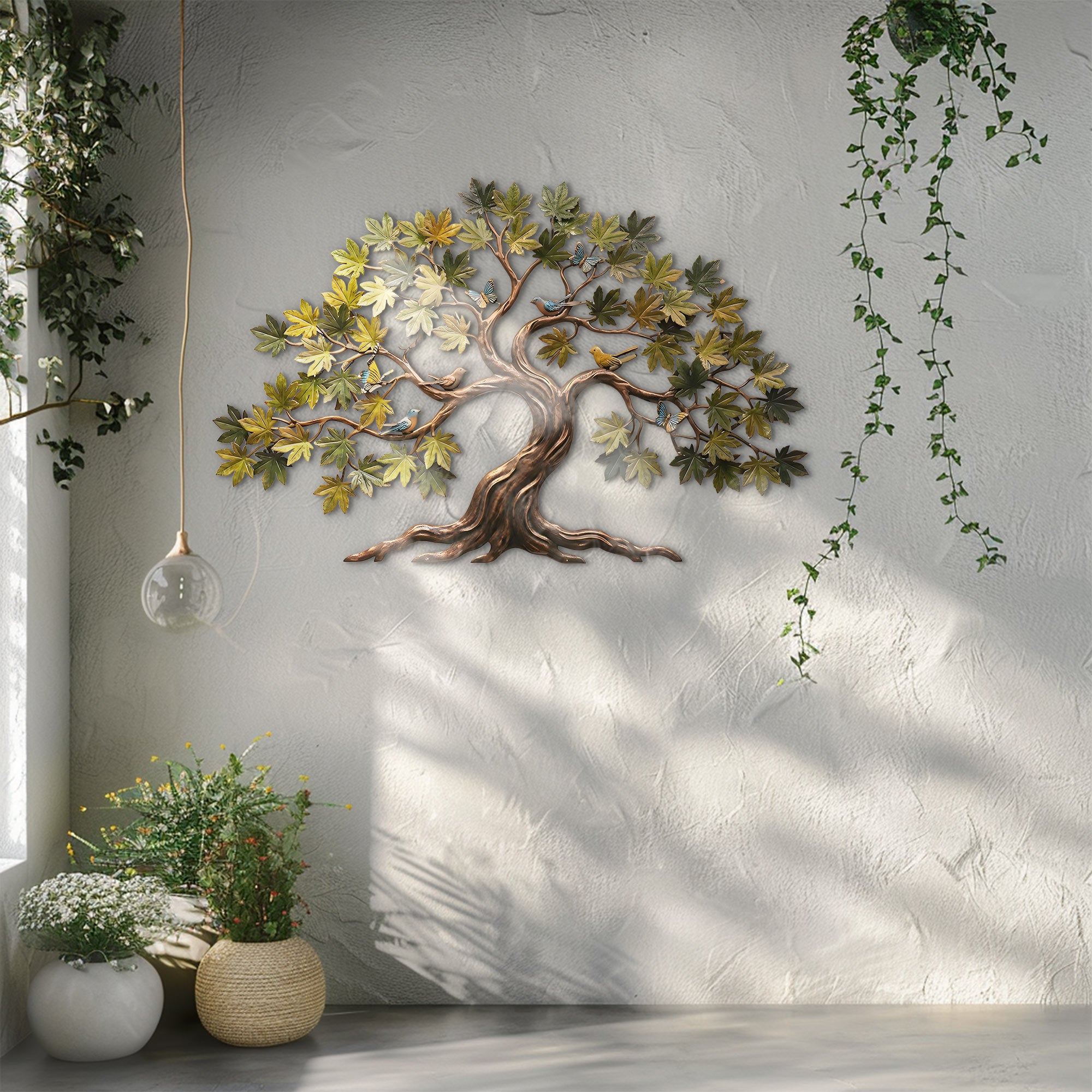 Tree of Life Metal Wall Art – Nature Inspired Aluminum Wall Decor for Living Room