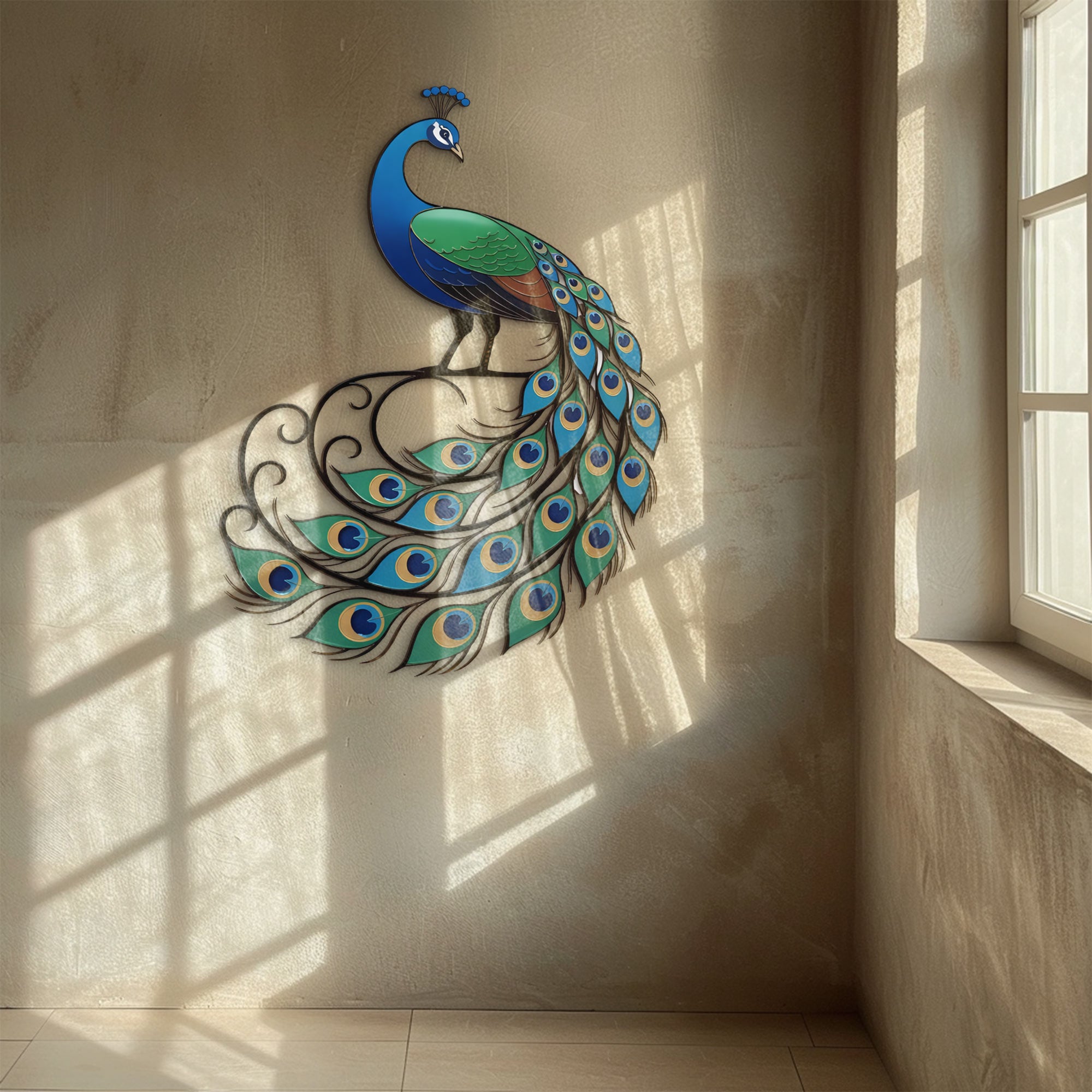 Peacock Wall Decor – Elegant Nature-Inspired Metal Art Decor for Home &amp; Garden