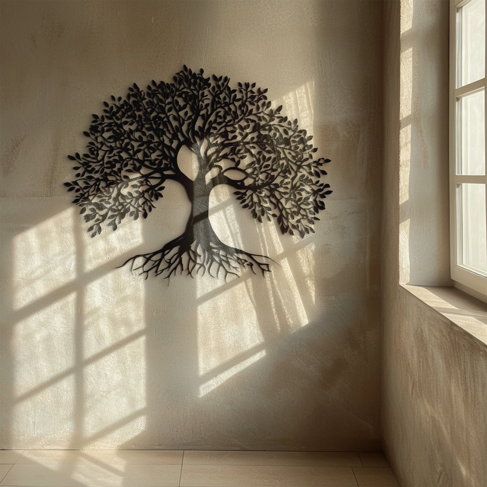 Tree of Life – Black Silhouette Metal Wall Art Decor for Home &amp; Garden