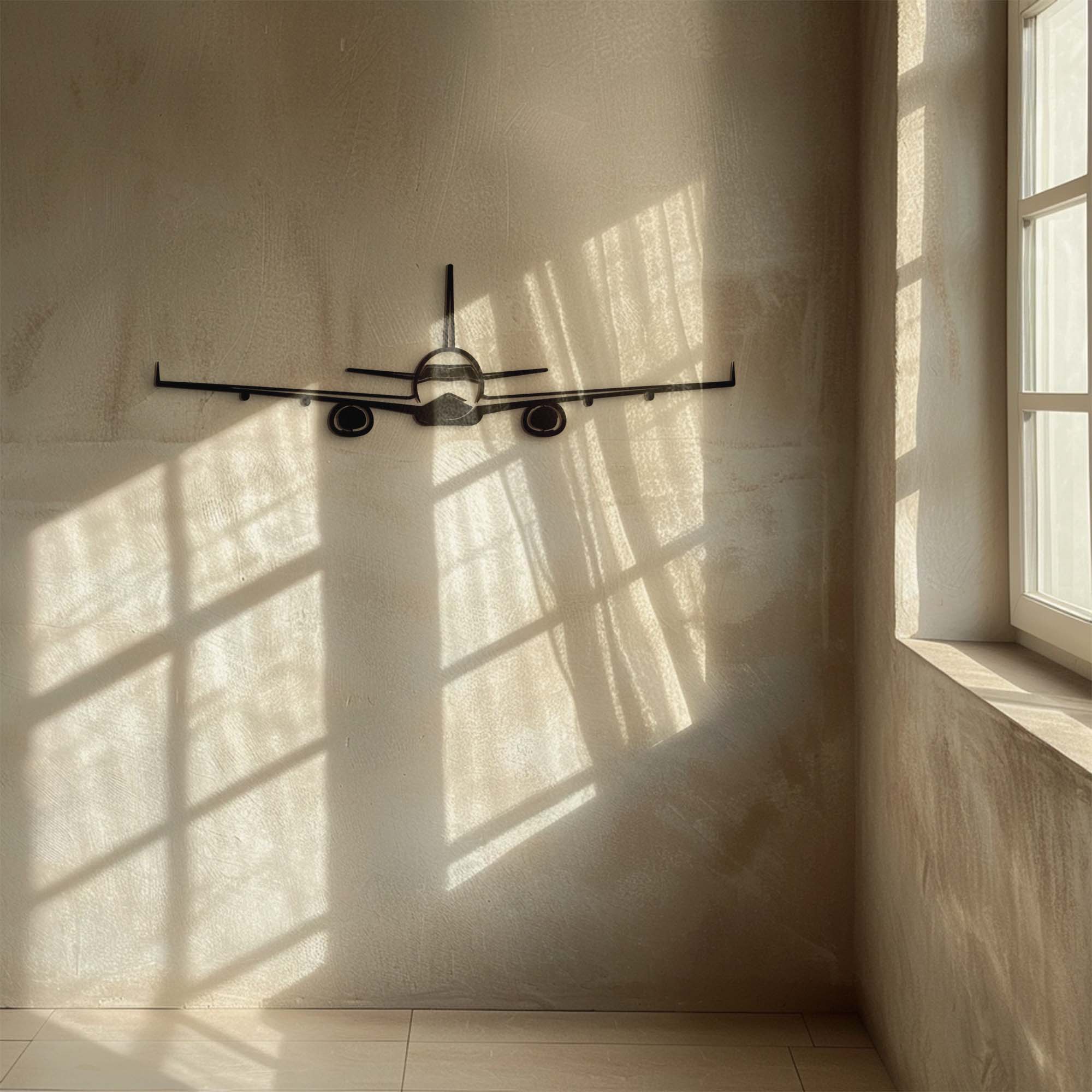 Airplane Wall Art – Minimalist Aviation UV Printed Aluminum Decor for Indoor Outdoor Wall Display