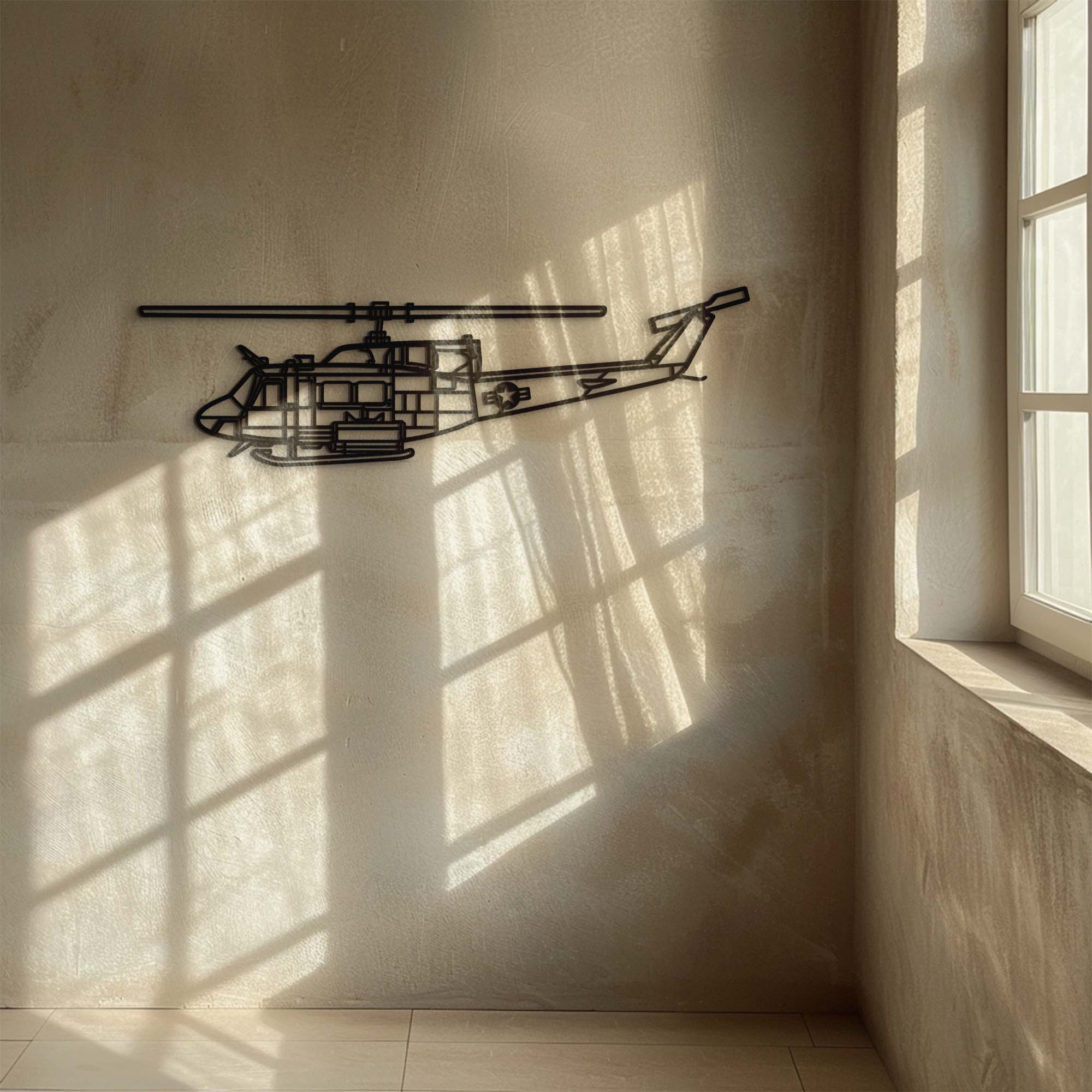 Helicopter Wall Art – Military Aviation UV Printed Aluminum Decor for Indoor Outdoor Wall Display