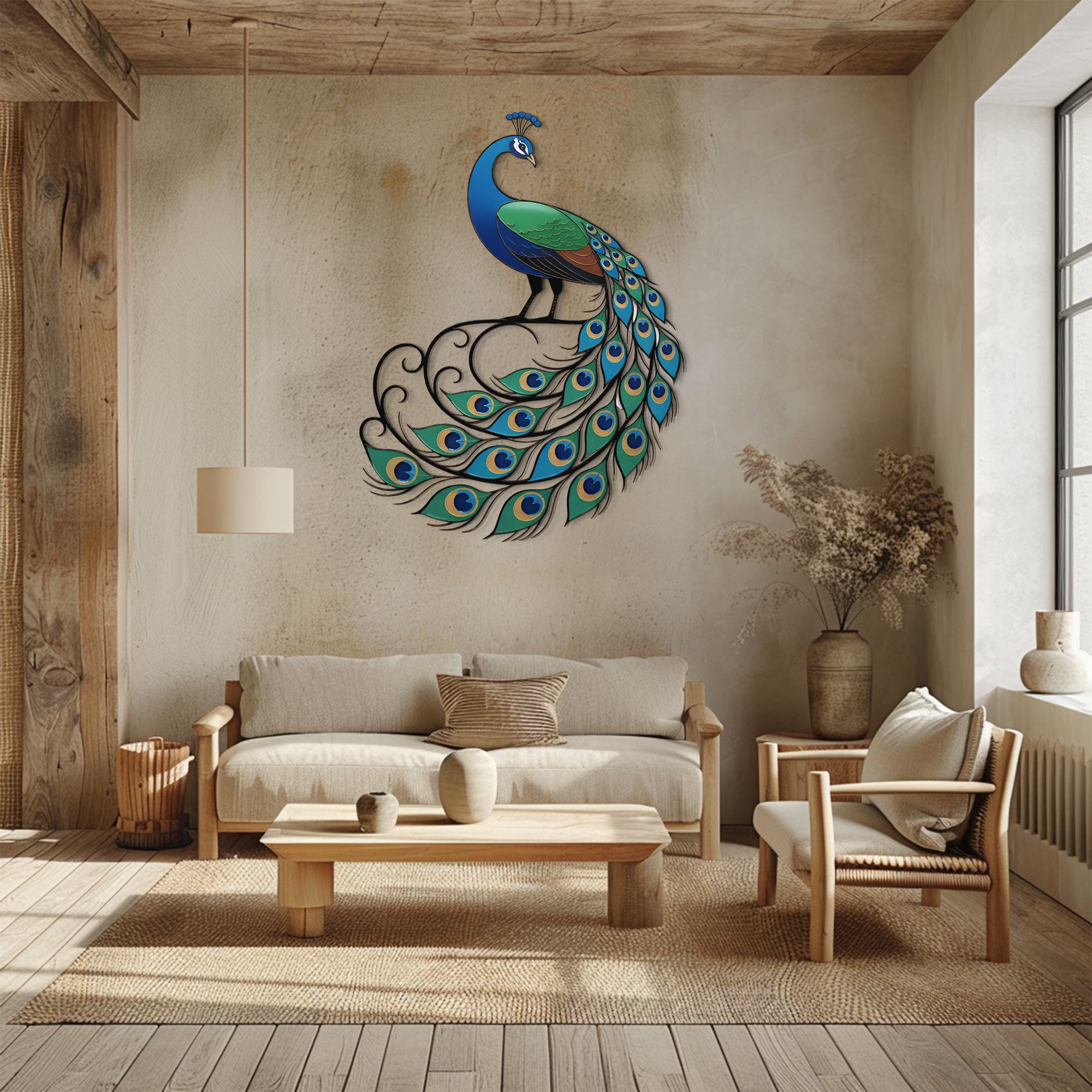 Peacock Wall Decor – Elegant Nature-Inspired Metal Art Decor for Home &amp; Garden