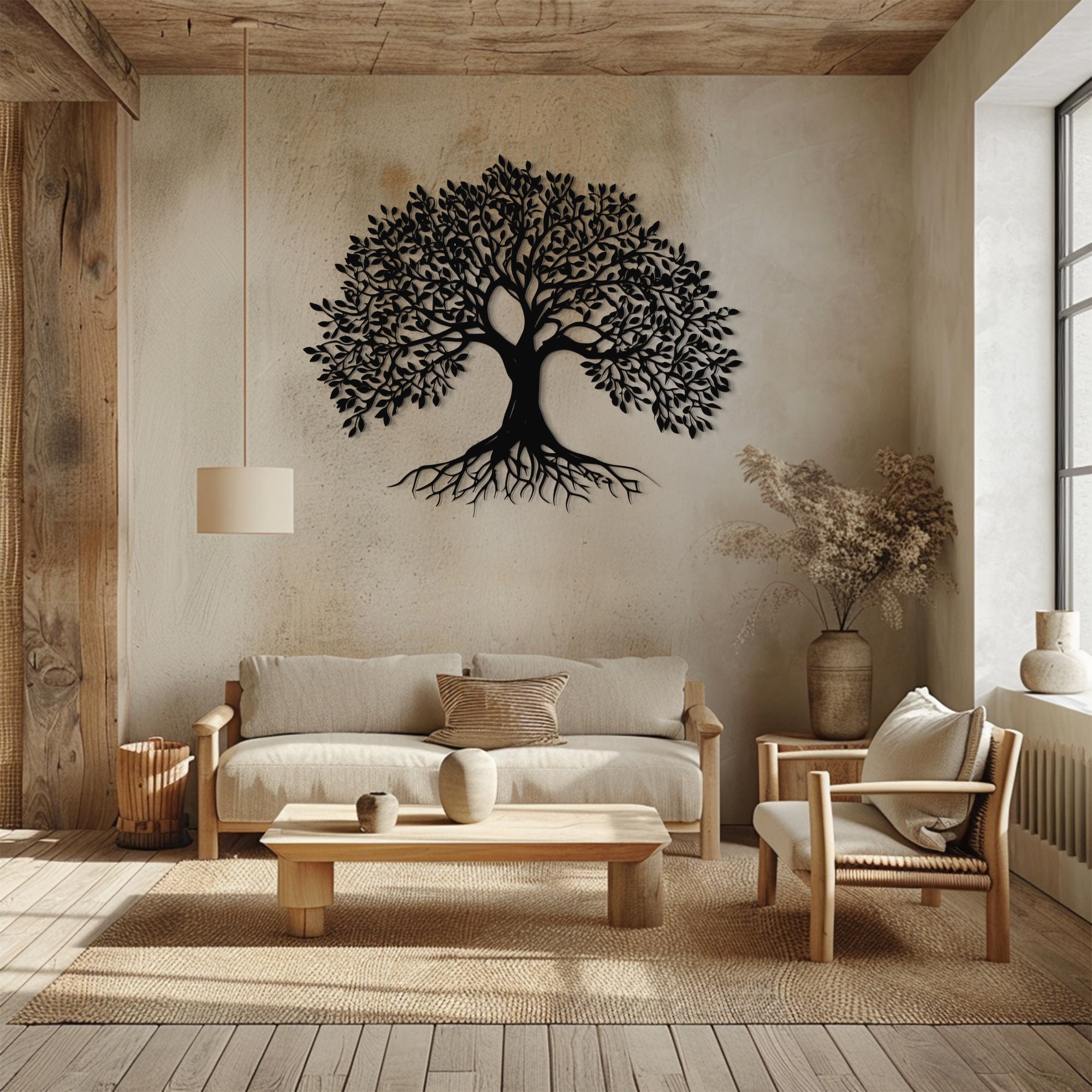 Tree of Life – Black Silhouette Metal Wall Art Decor for Home &amp; Garden