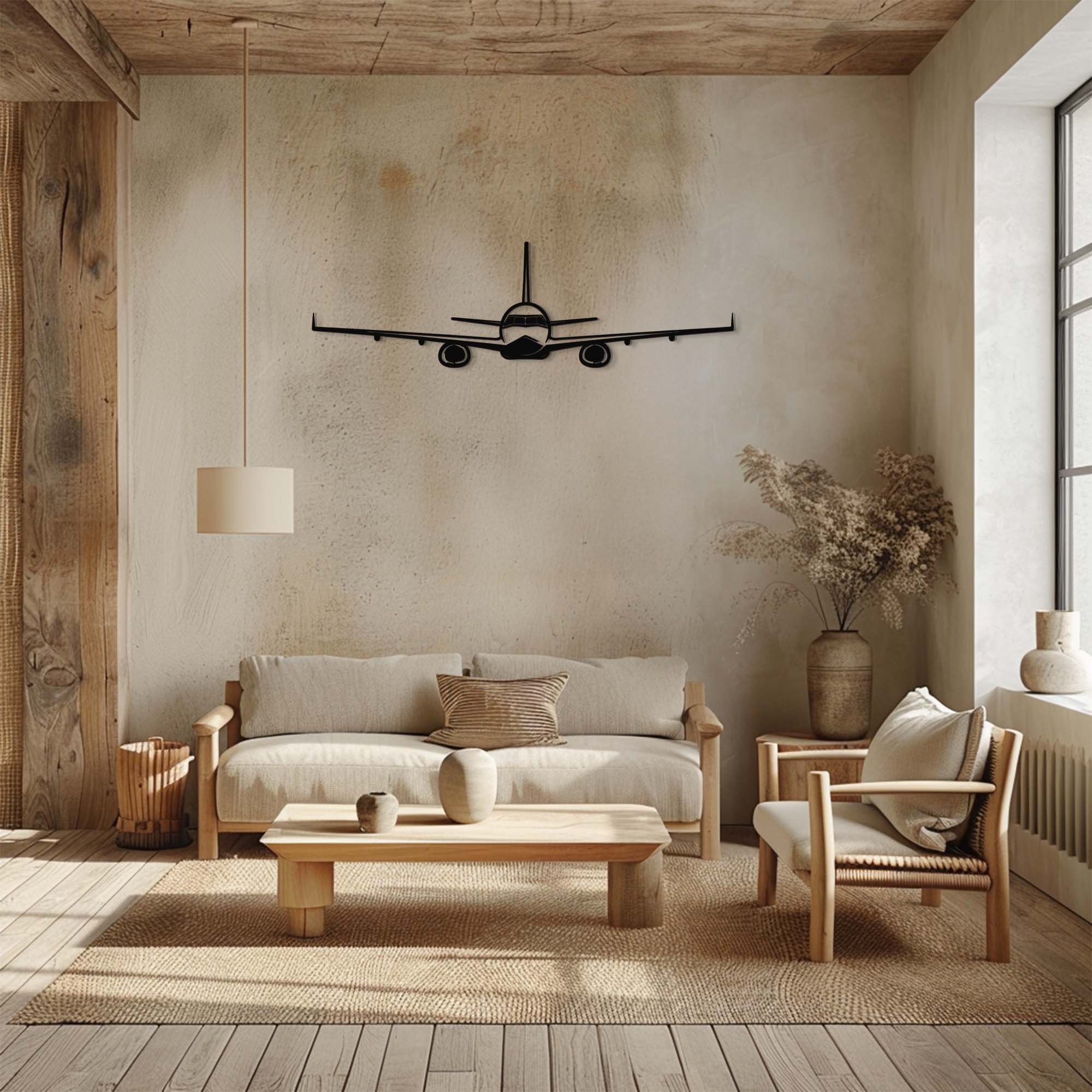 Airplane Wall Art – Minimalist Aviation UV Printed Aluminum Decor for Indoor Outdoor Wall Display