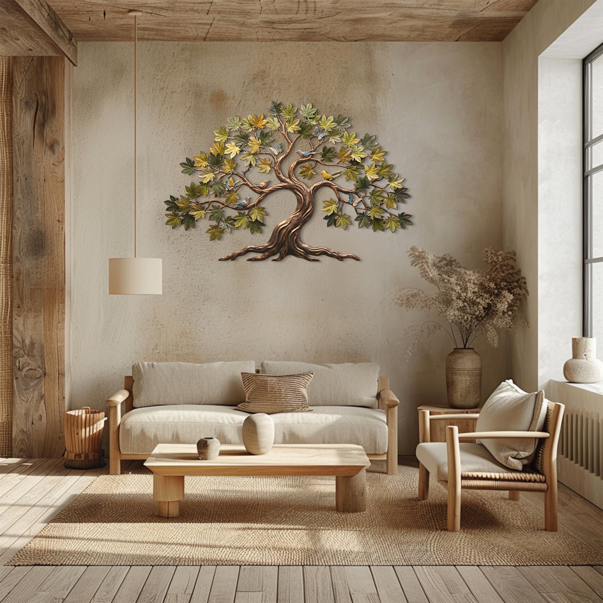 Tree of Life Metal Wall Art – Nature Inspired Aluminum Wall Decor for Living Room