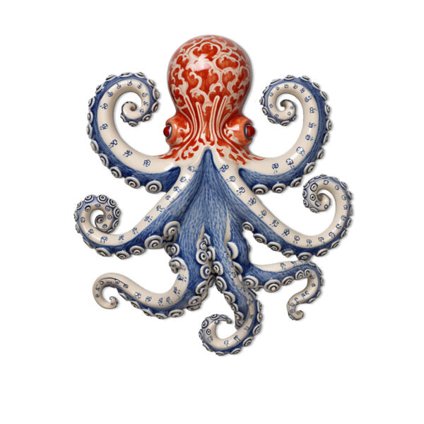 Octopus Metal Wall Art – Coastal UV Printed Aluminum Decor for Outdoor Beach Space