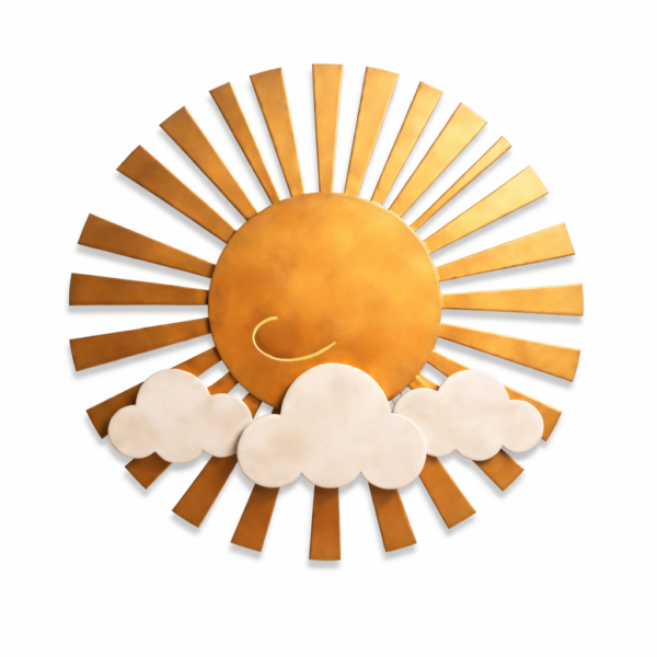 Sun Metal Wall Art – Minimal Cute Aluminum Wall Decor for Living Room