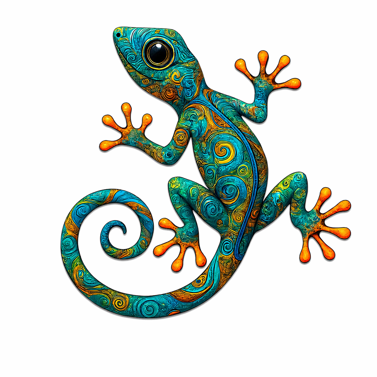 Gecko Wall Art – Boho Tropical UV Printed Aluminum Decor for Indoor Outdoor Wall Display